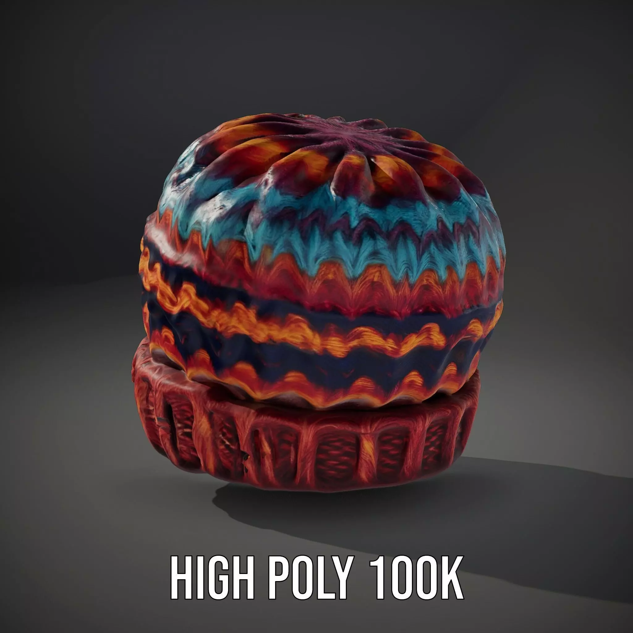 Colorful Knitted Beanie model pack Low-poly 3D model_10