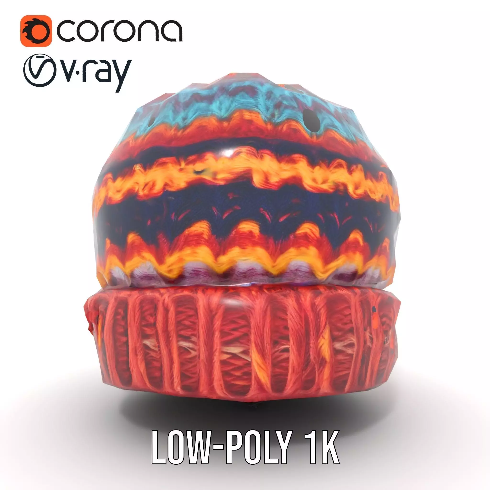 Colorful Knitted Beanie model pack Low-poly 3D model_7