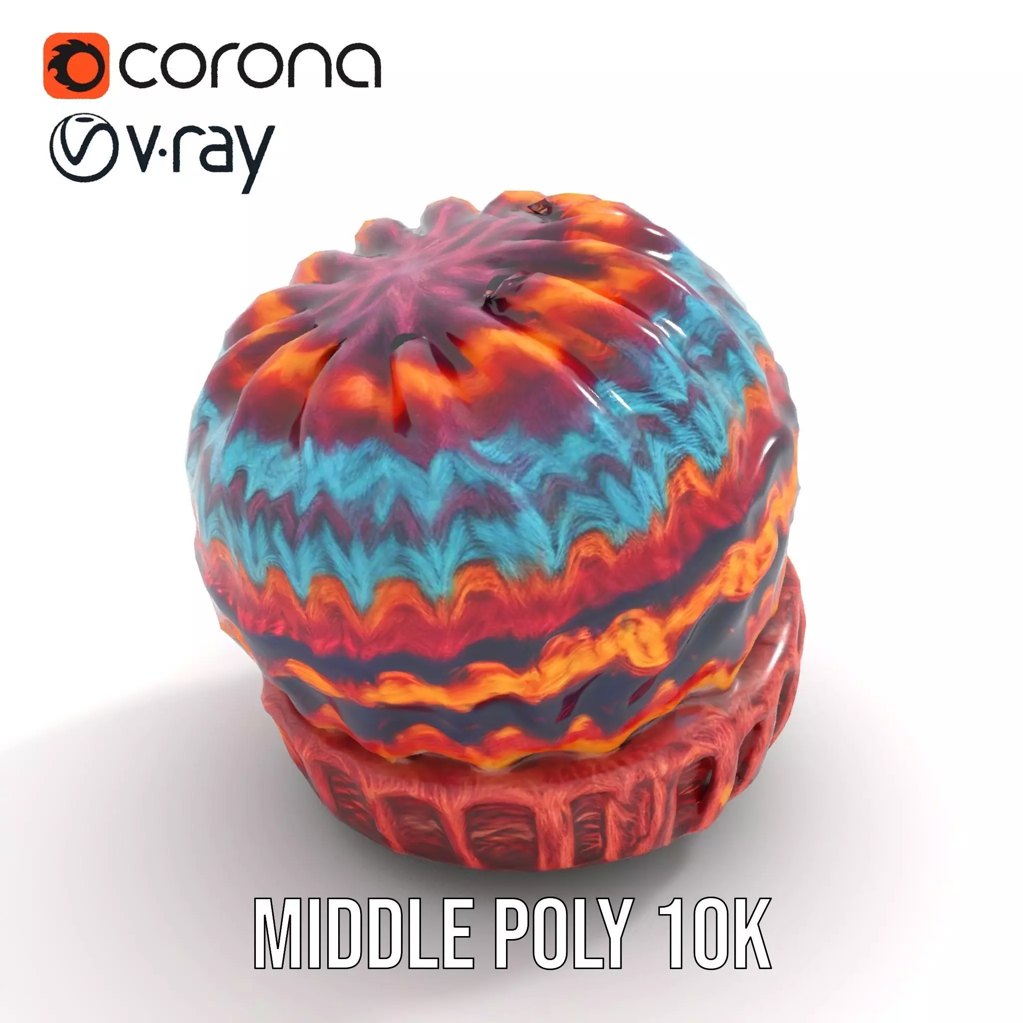 Colorful Knitted Beanie model pack Low-poly 3D model_11