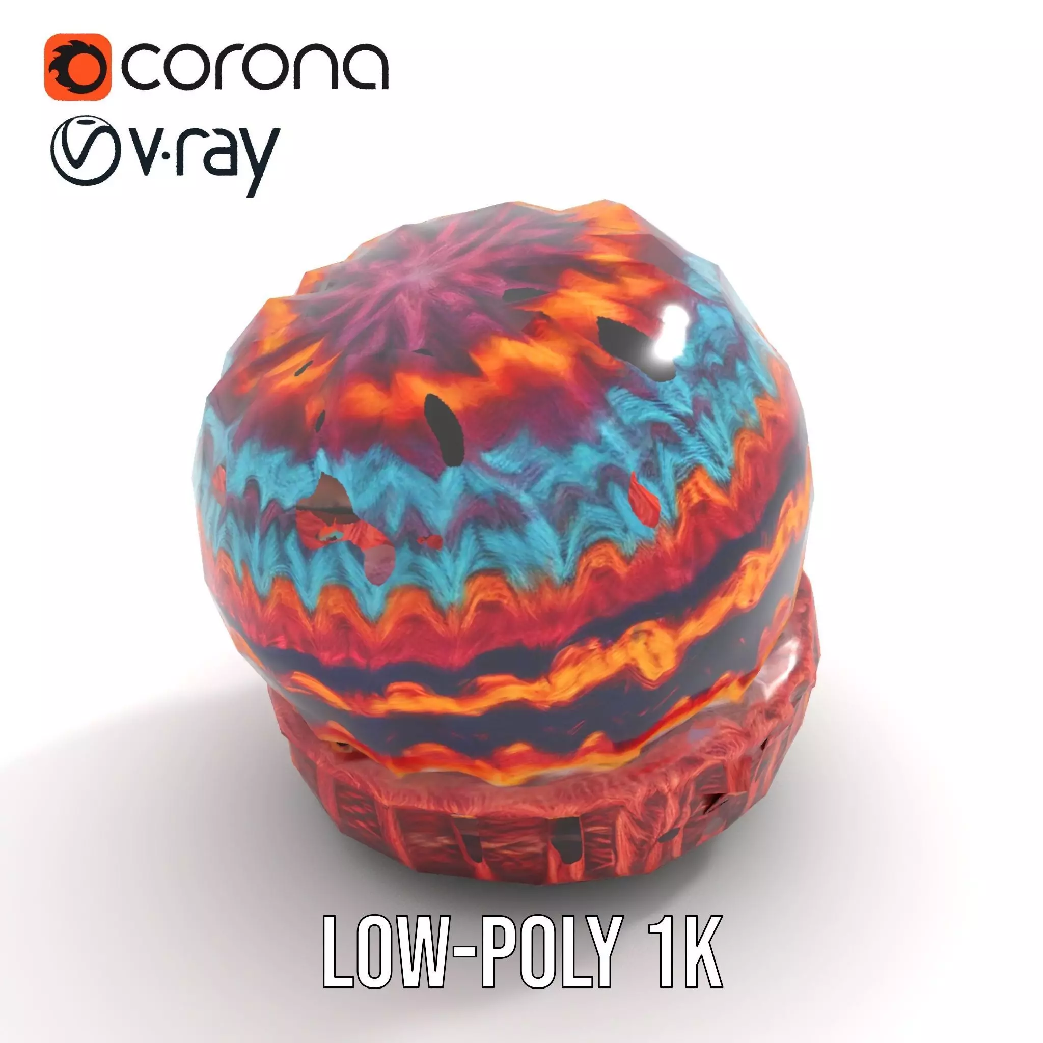 Colorful Knitted Beanie model pack Low-poly 3D model_12