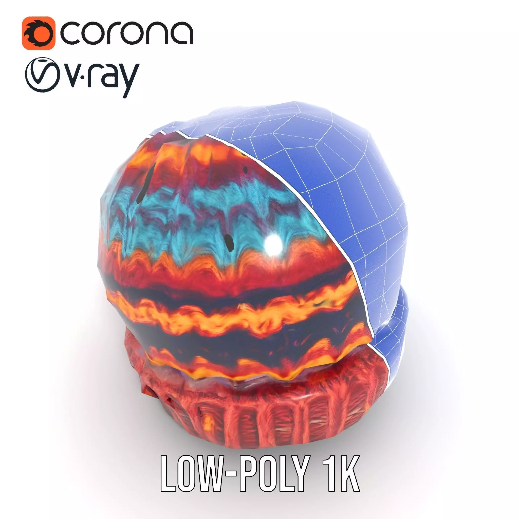 Colorful Knitted Beanie model pack Low-poly 3D model_28