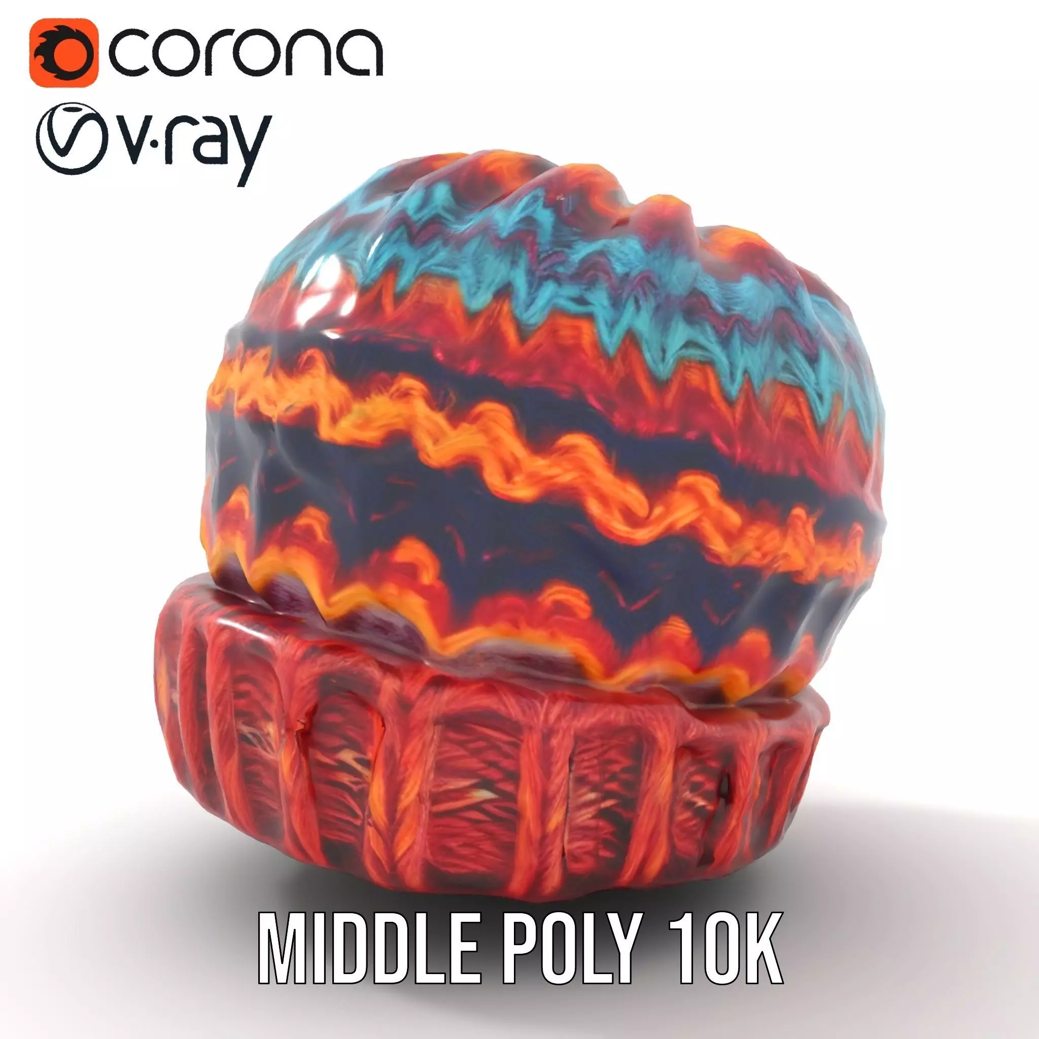 Colorful Knitted Beanie model pack Low-poly 3D model_13