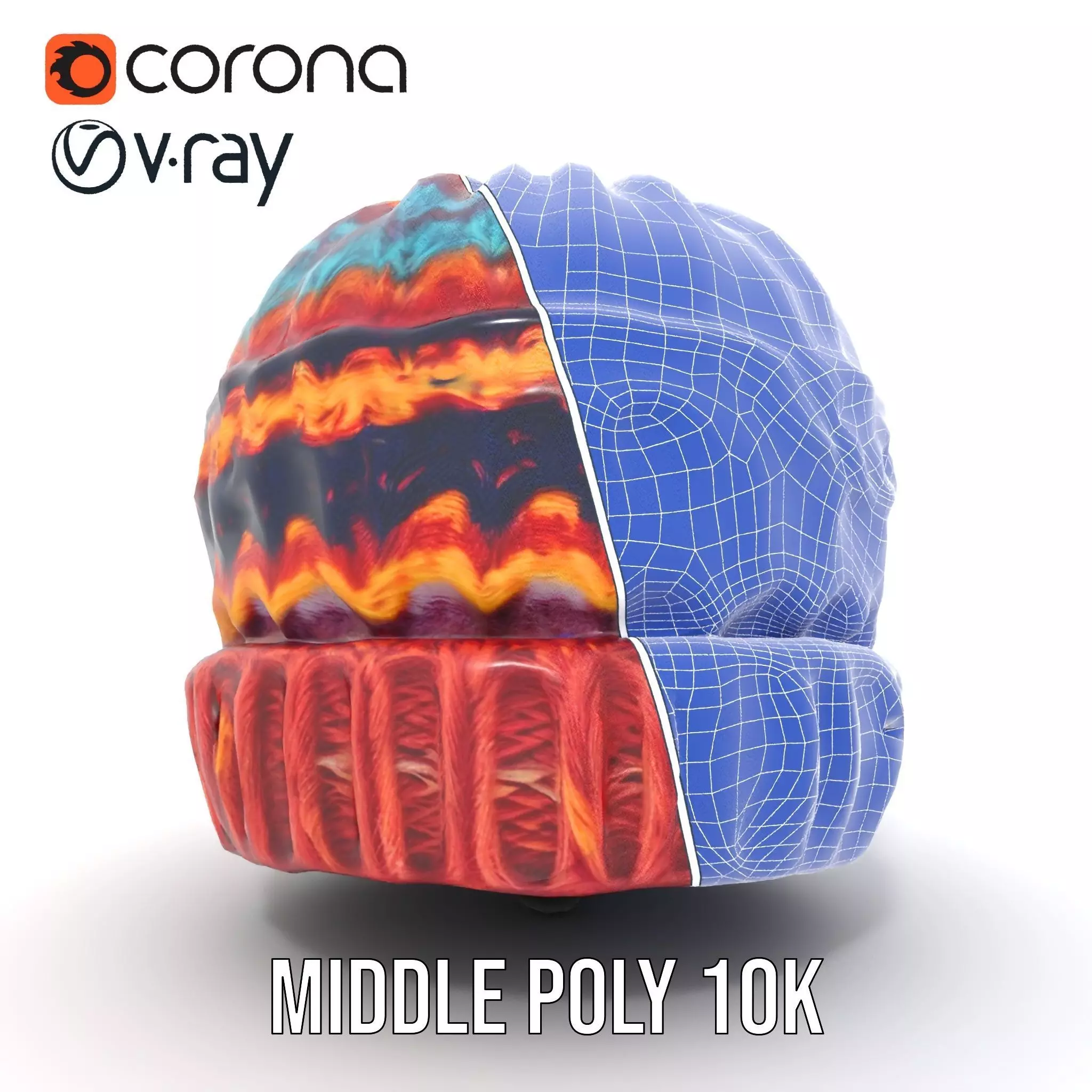 Colorful Knitted Beanie model pack Low-poly 3D model_27