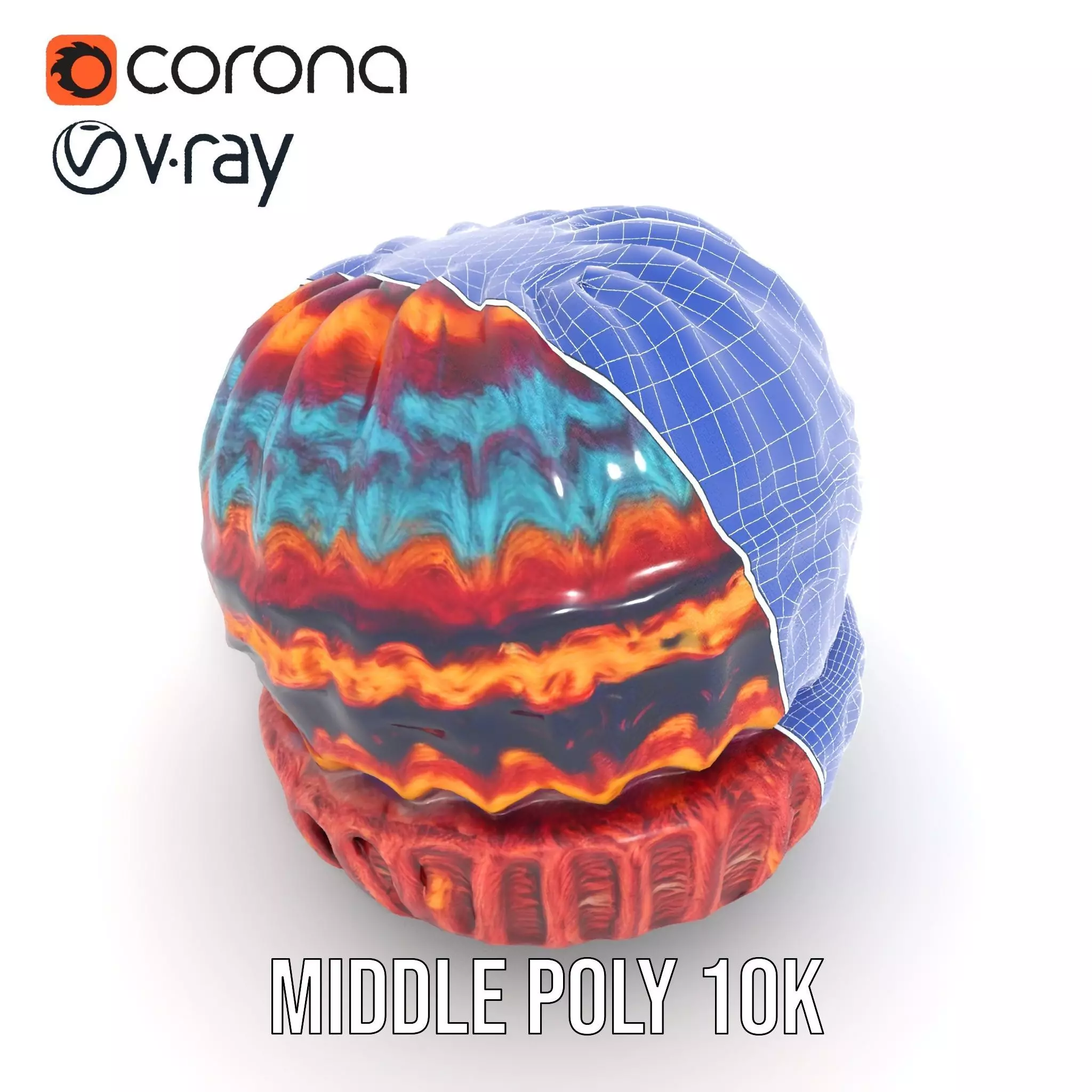 Colorful Knitted Beanie model pack Low-poly 3D model_15
