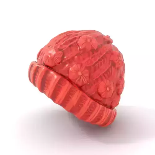 Floral Knit Beanie model pack