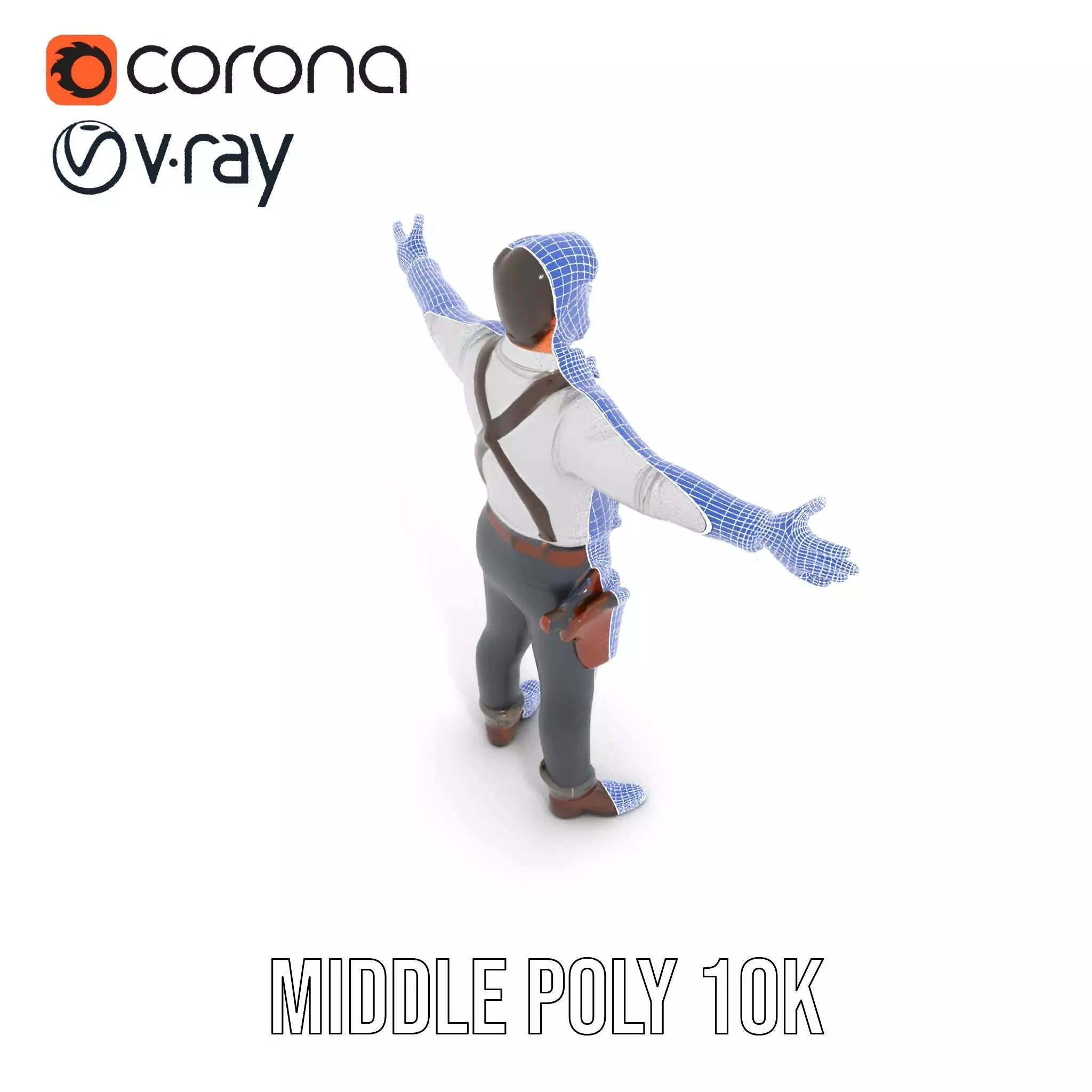 Casual Cowboy Outfit model pack Low-poly 3D model_14