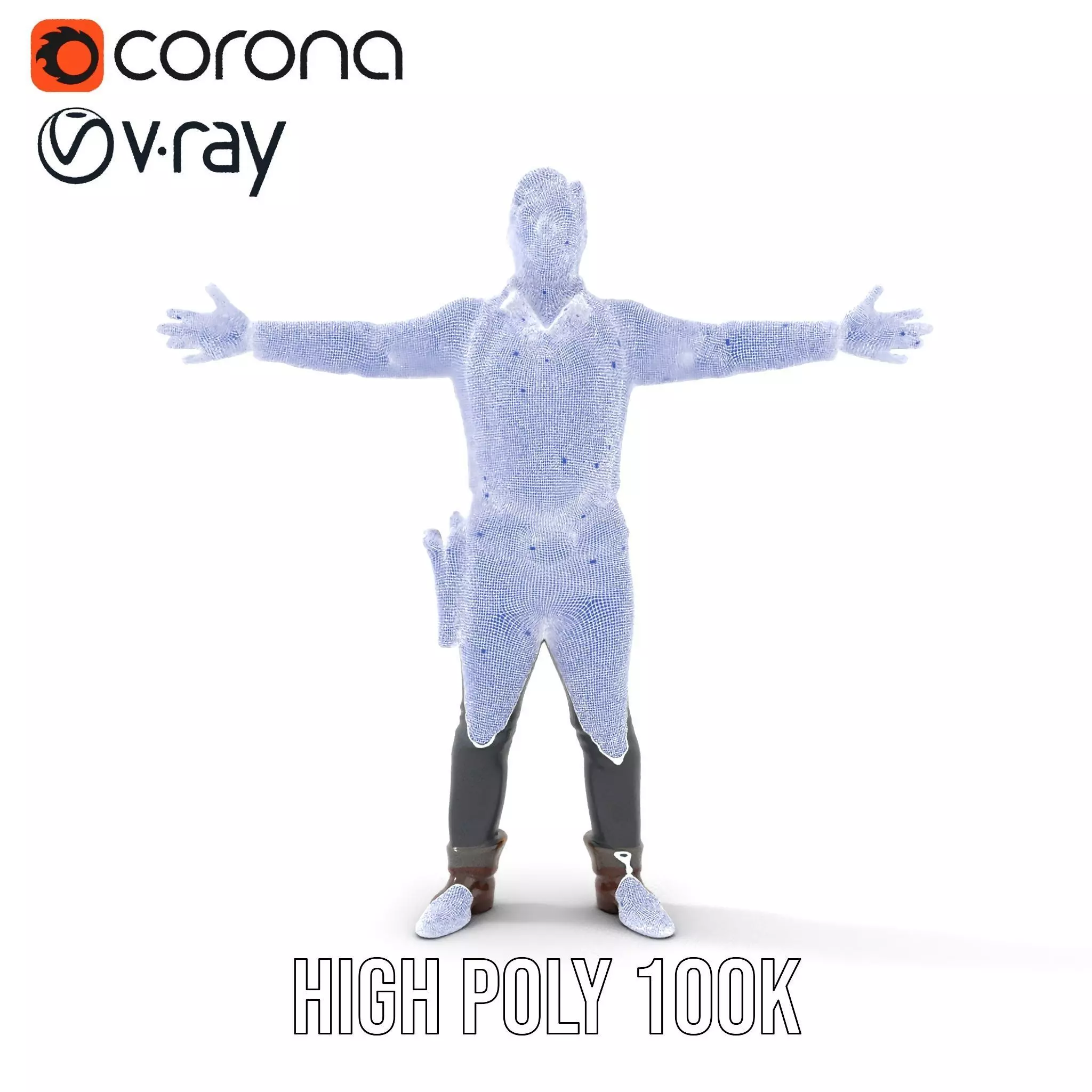 Casual Cowboy Outfit model pack Low-poly 3D model_32