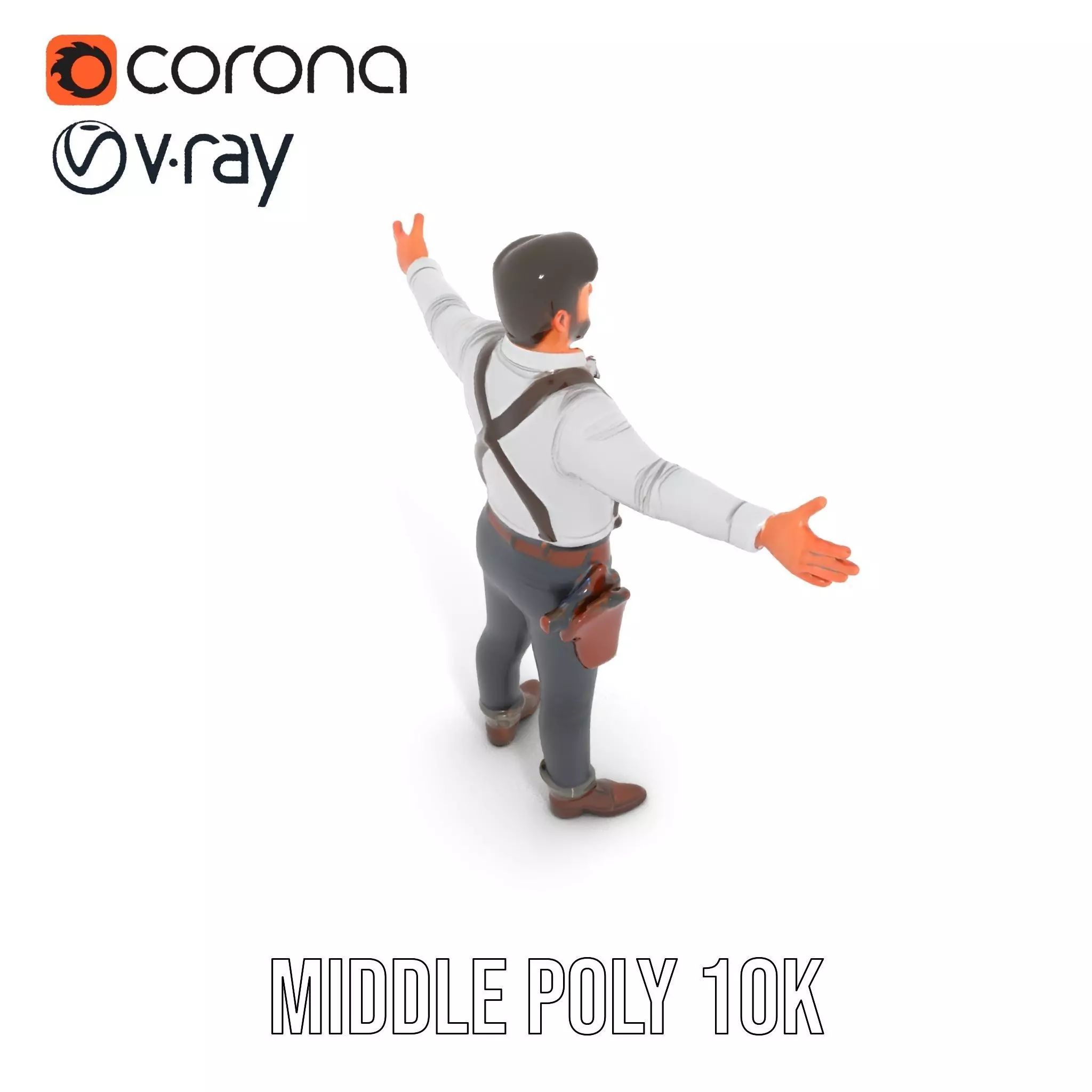 Casual Cowboy Outfit model pack Low-poly 3D model_21