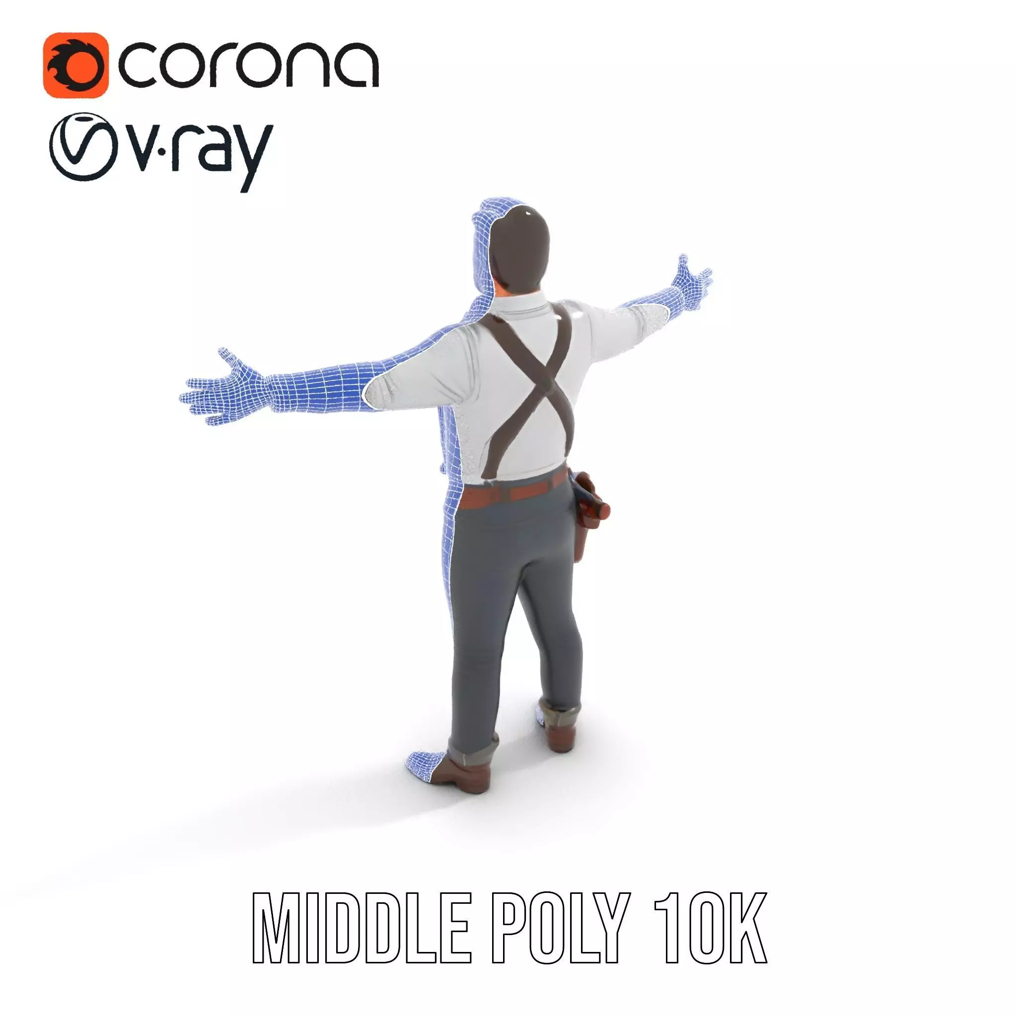Casual Cowboy Outfit model pack Low-poly 3D model_18