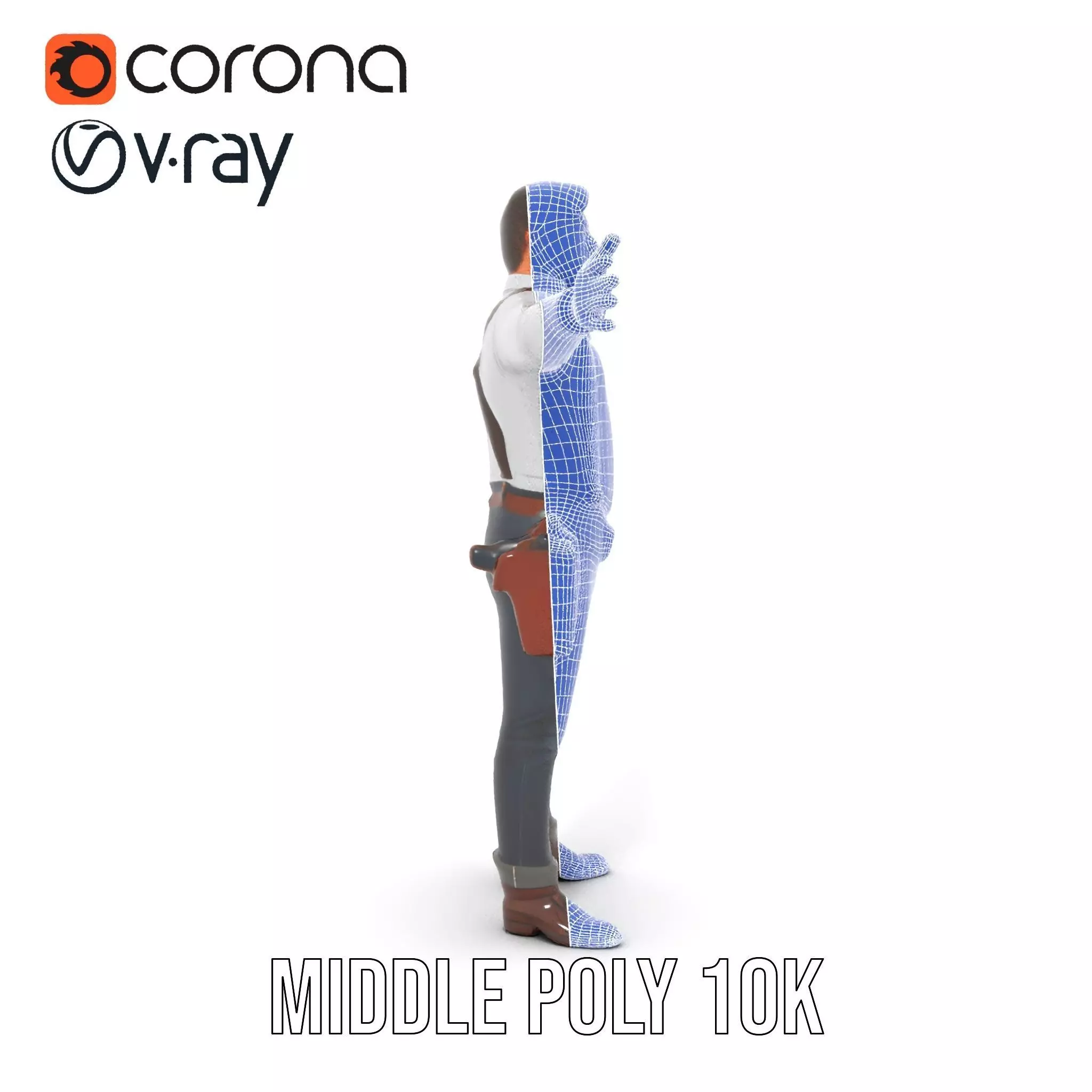 Casual Cowboy Outfit model pack Low-poly 3D model_29
