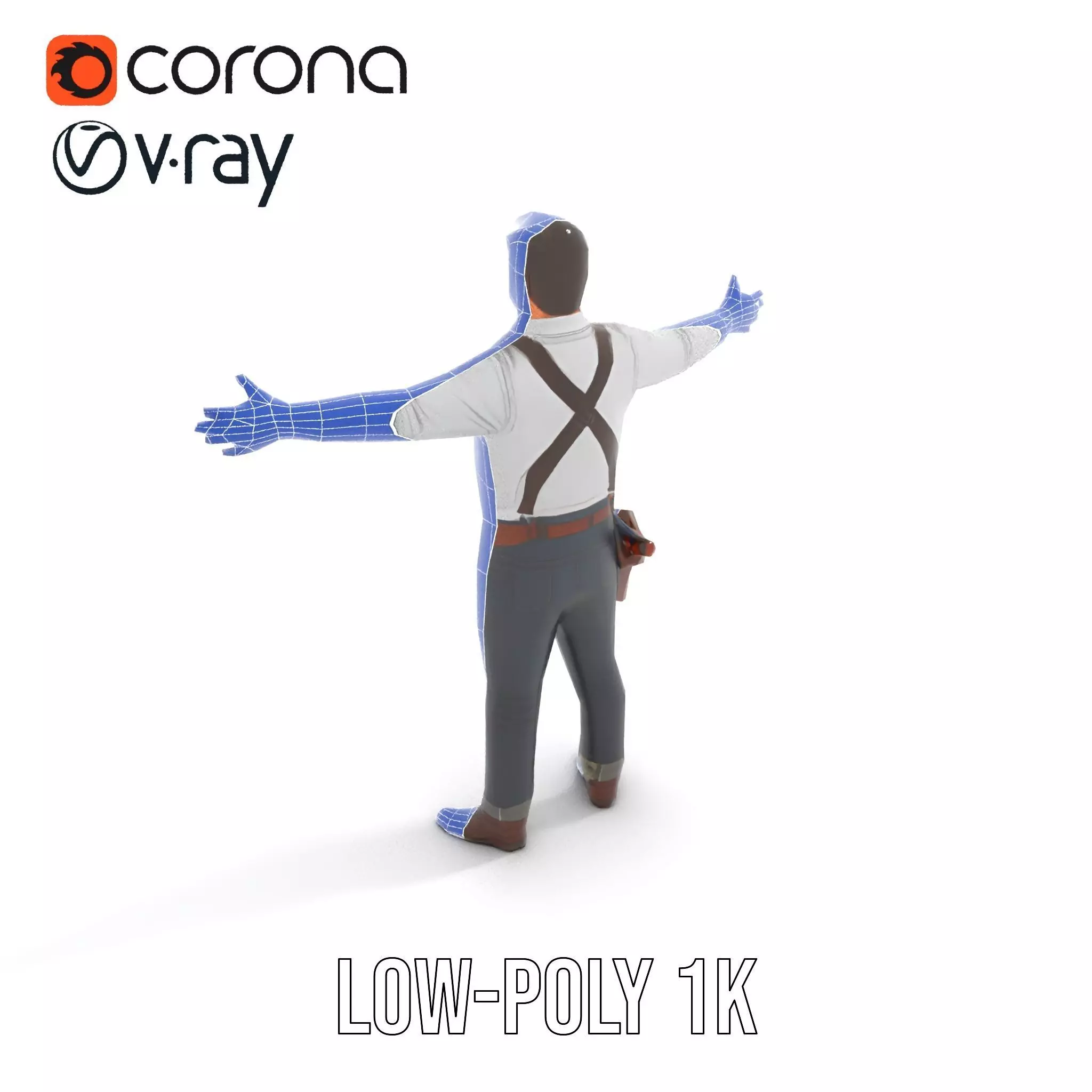 Casual Cowboy Outfit model pack Low-poly 3D model_27