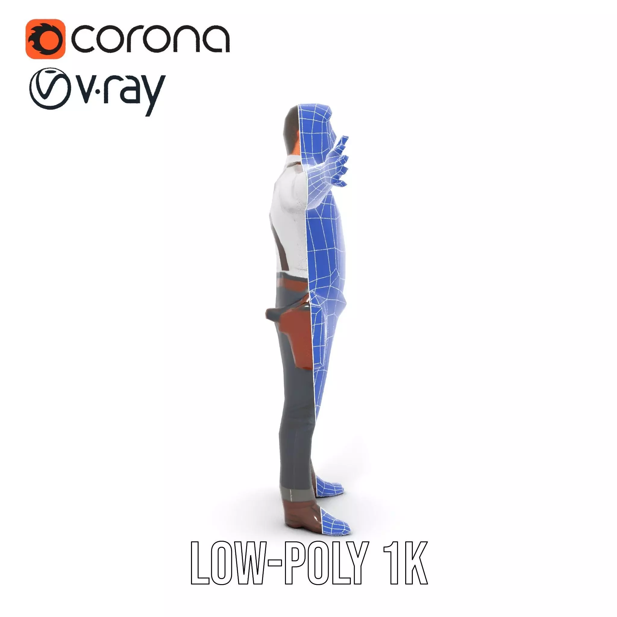 Casual Cowboy Outfit model pack Low-poly 3D model_30
