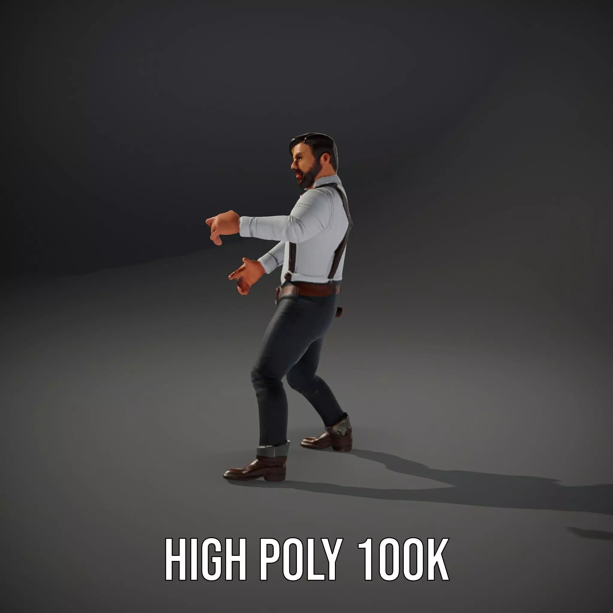 Casual Cowboy Outfit model pack Low-poly 3D model_8