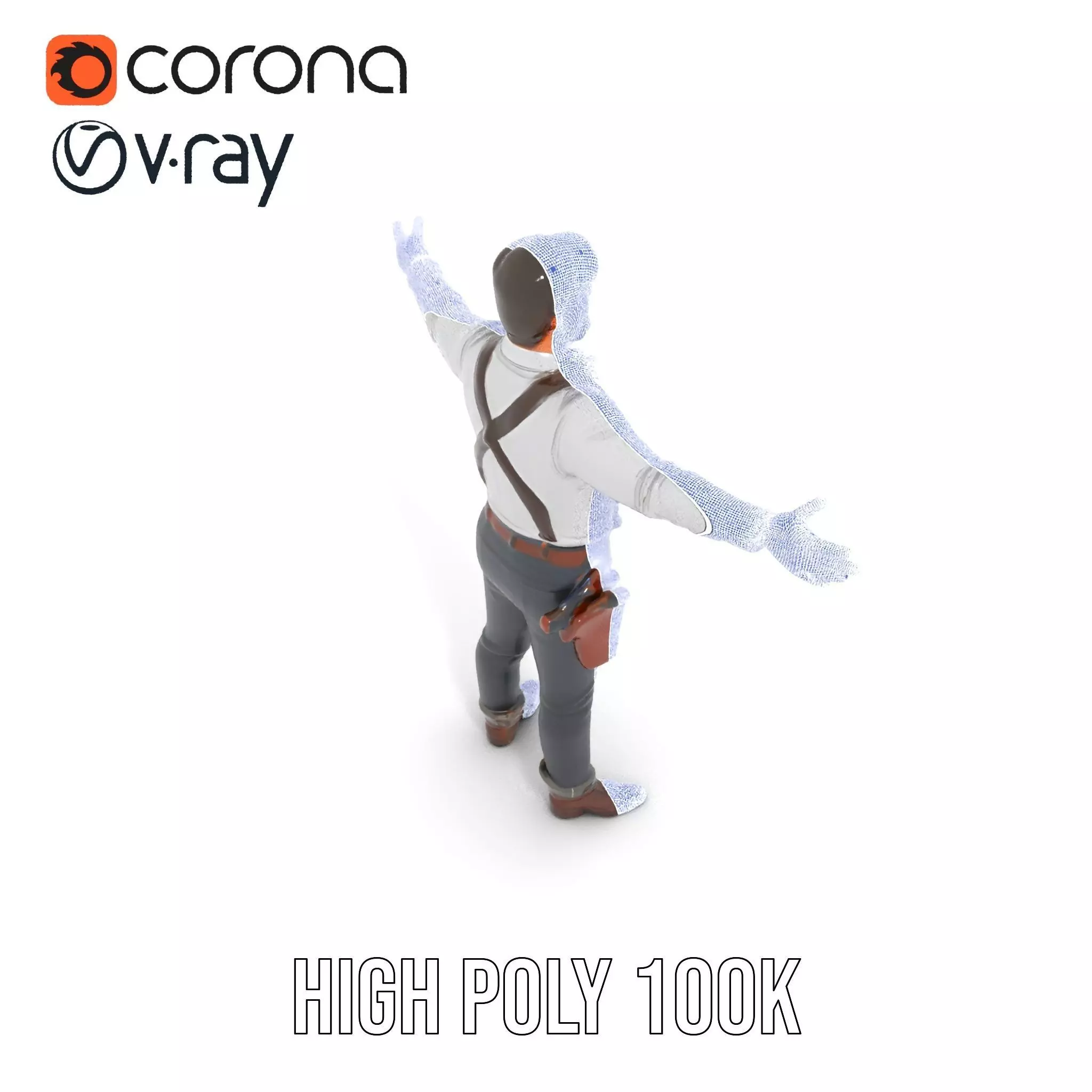 Casual Cowboy Outfit model pack Low-poly 3D model_20