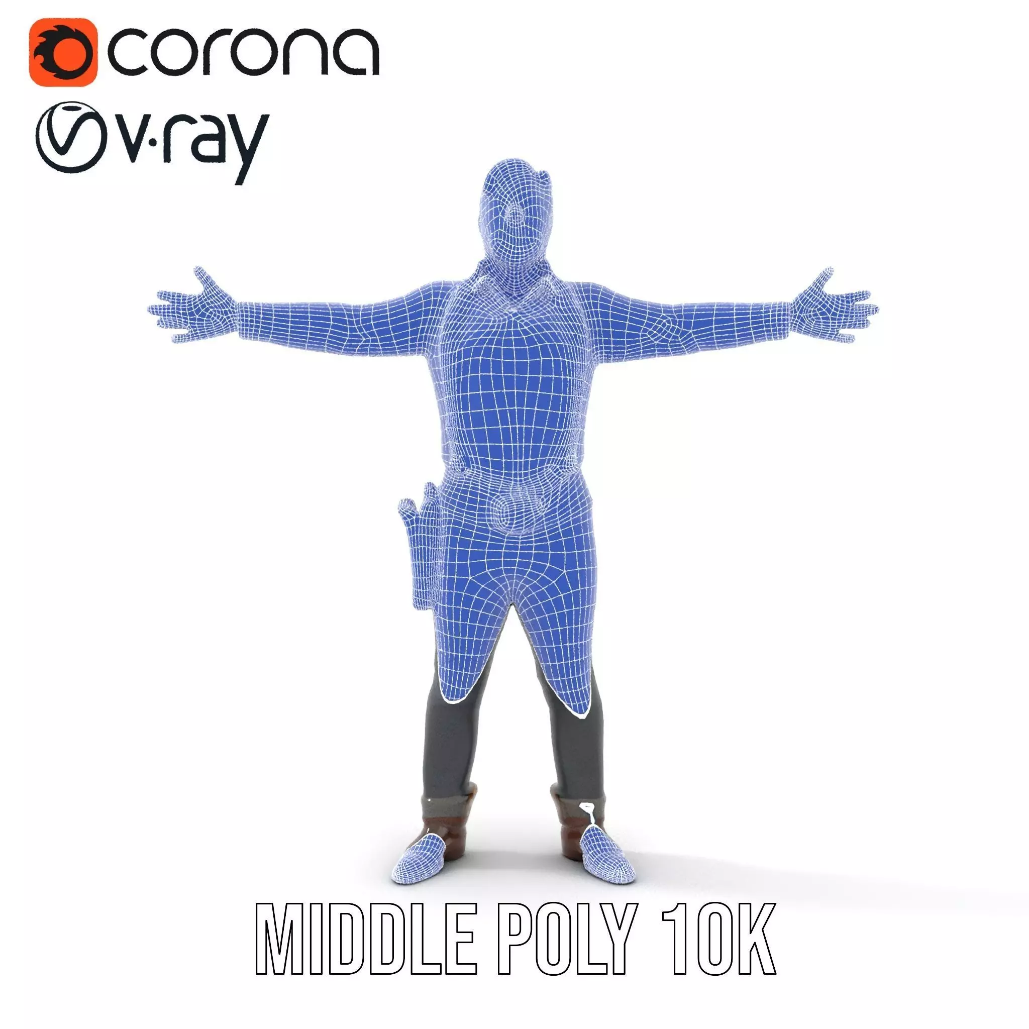 Casual Cowboy Outfit model pack Low-poly 3D model_16