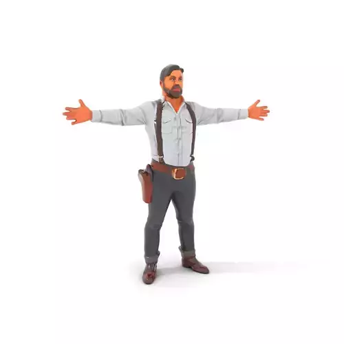 Casual Cowboy Outfit model pack Low-poly 3D model
