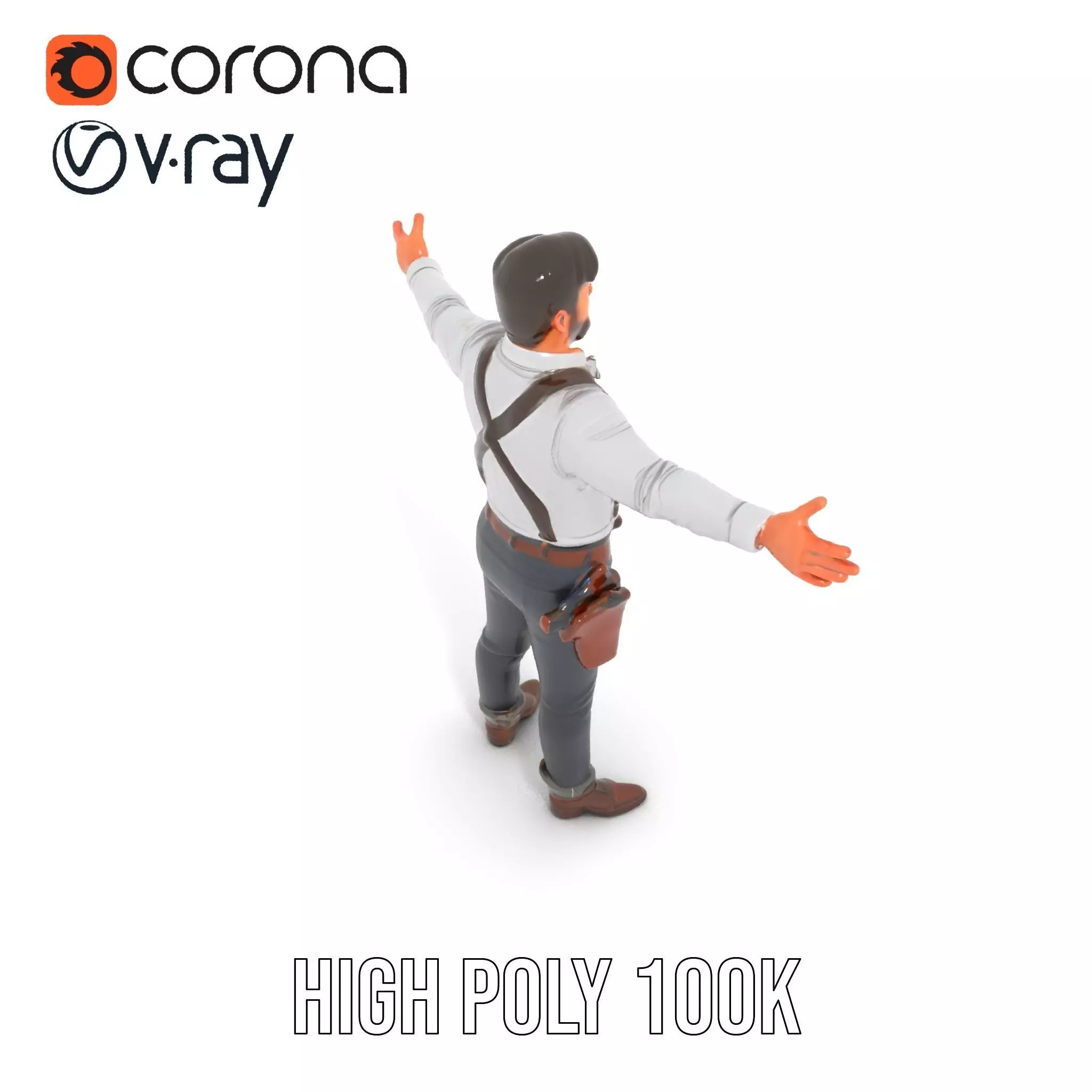 Casual Cowboy Outfit model pack Low-poly 3D model_28