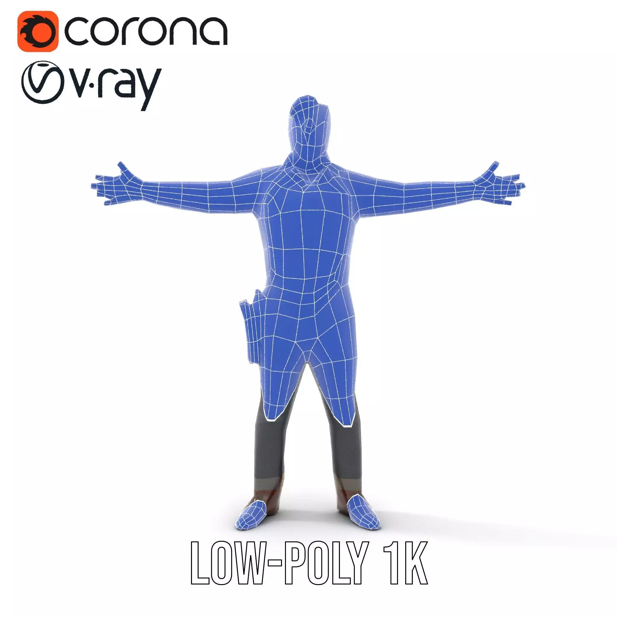 Casual Cowboy Outfit model pack Low-poly 3D model_19
