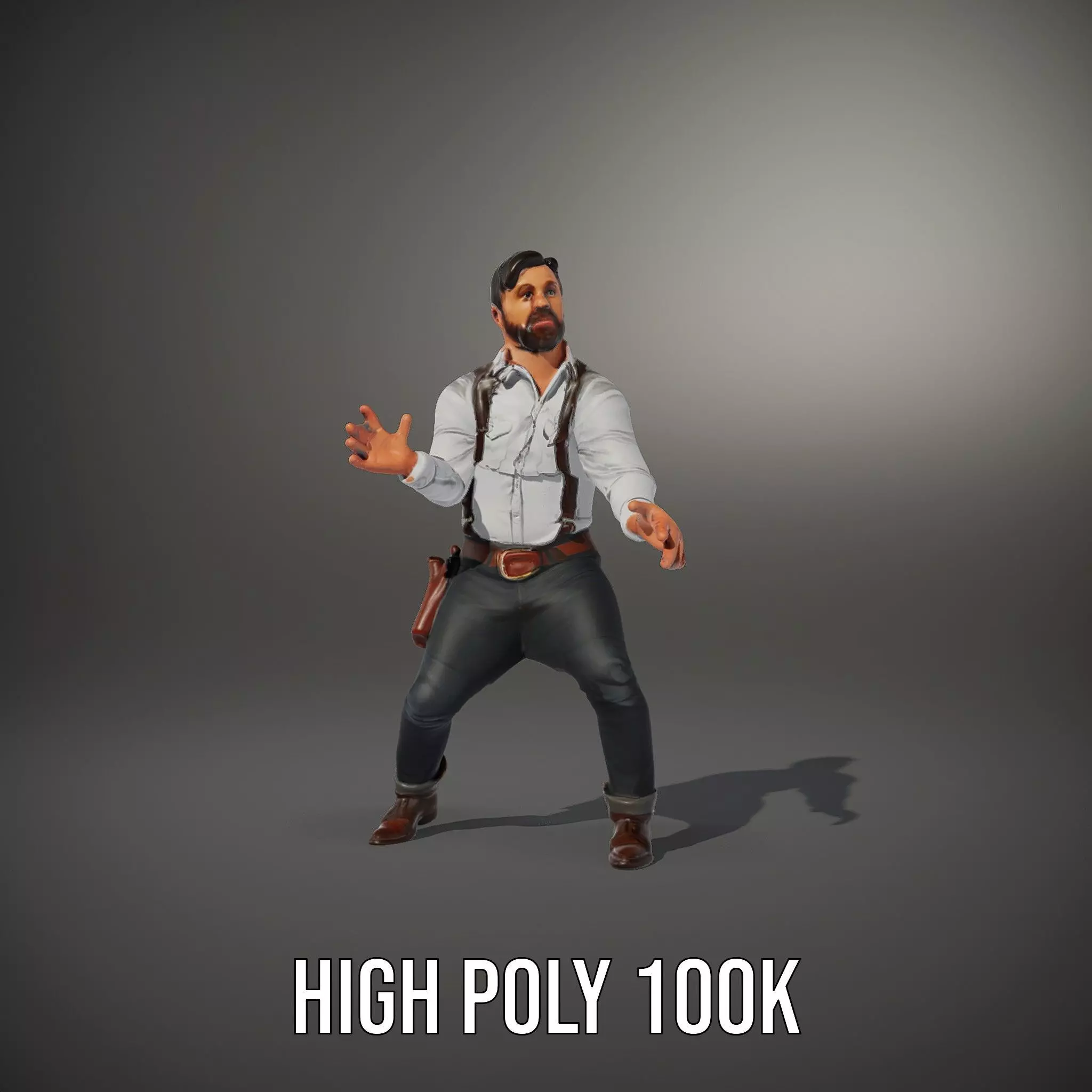 Casual Cowboy Outfit model pack Low-poly 3D model_10