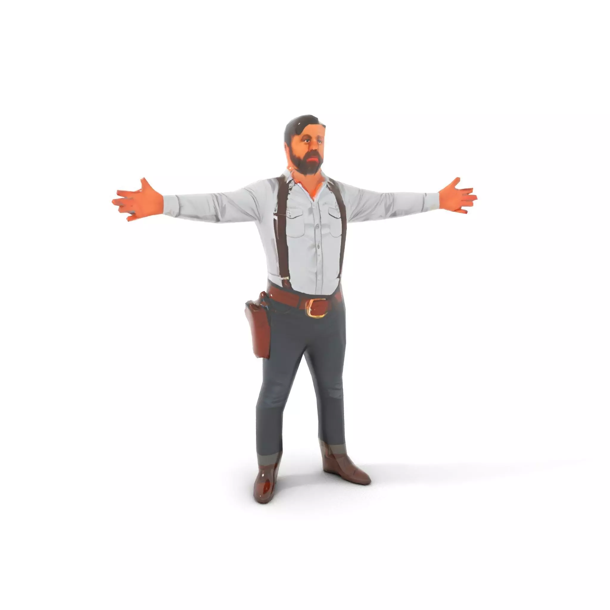 Casual Cowboy Outfit model pack Low-poly 3D model_7
