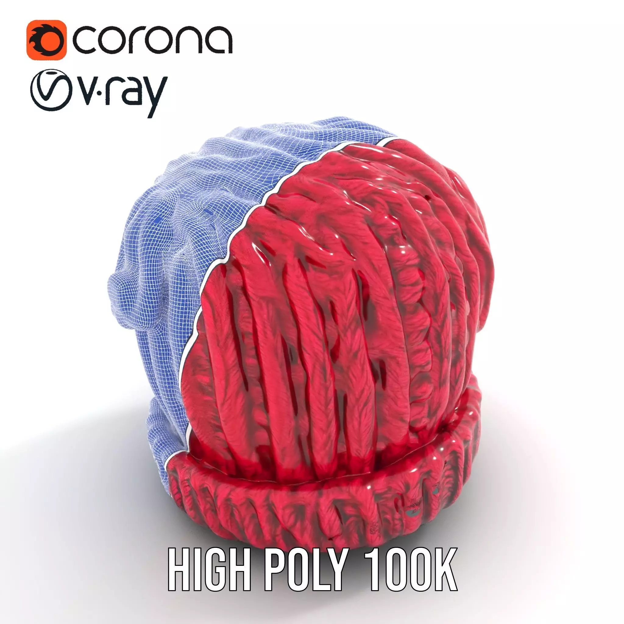 Vibrant Knit Beanie model pack Low-poly 3D model_32
