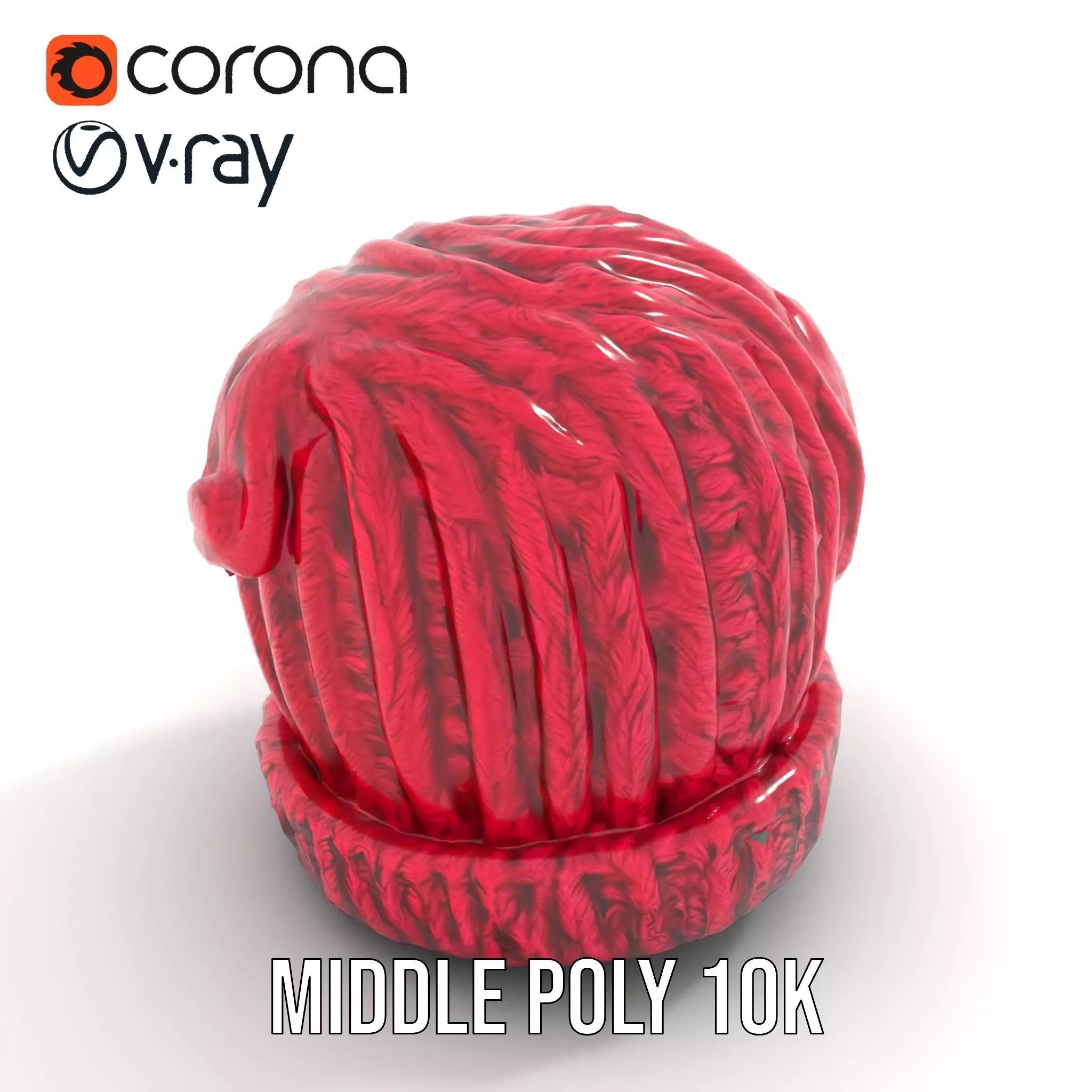 Vibrant Knit Beanie model pack Low-poly 3D model_5