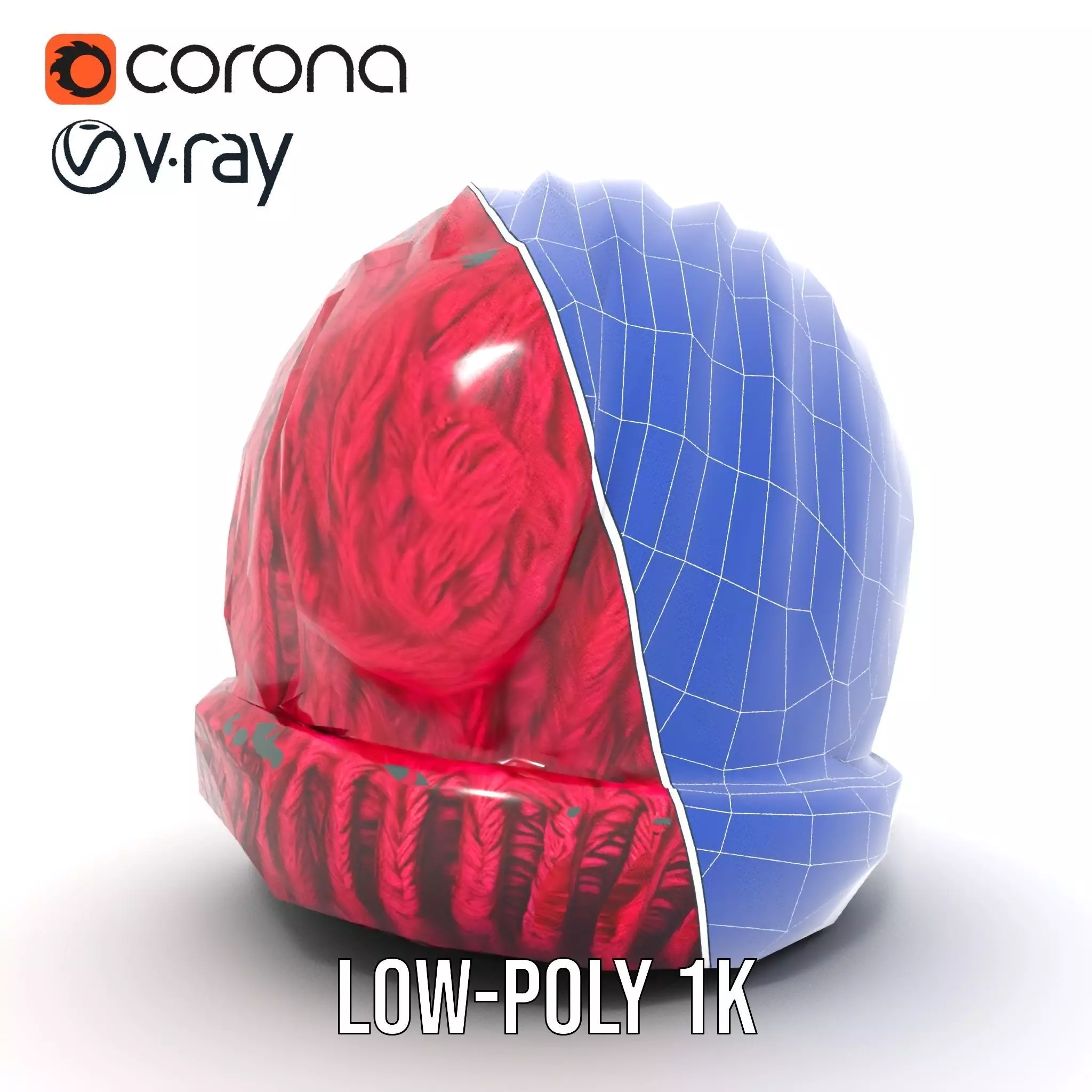 Vibrant Knit Beanie model pack Low-poly 3D model_30