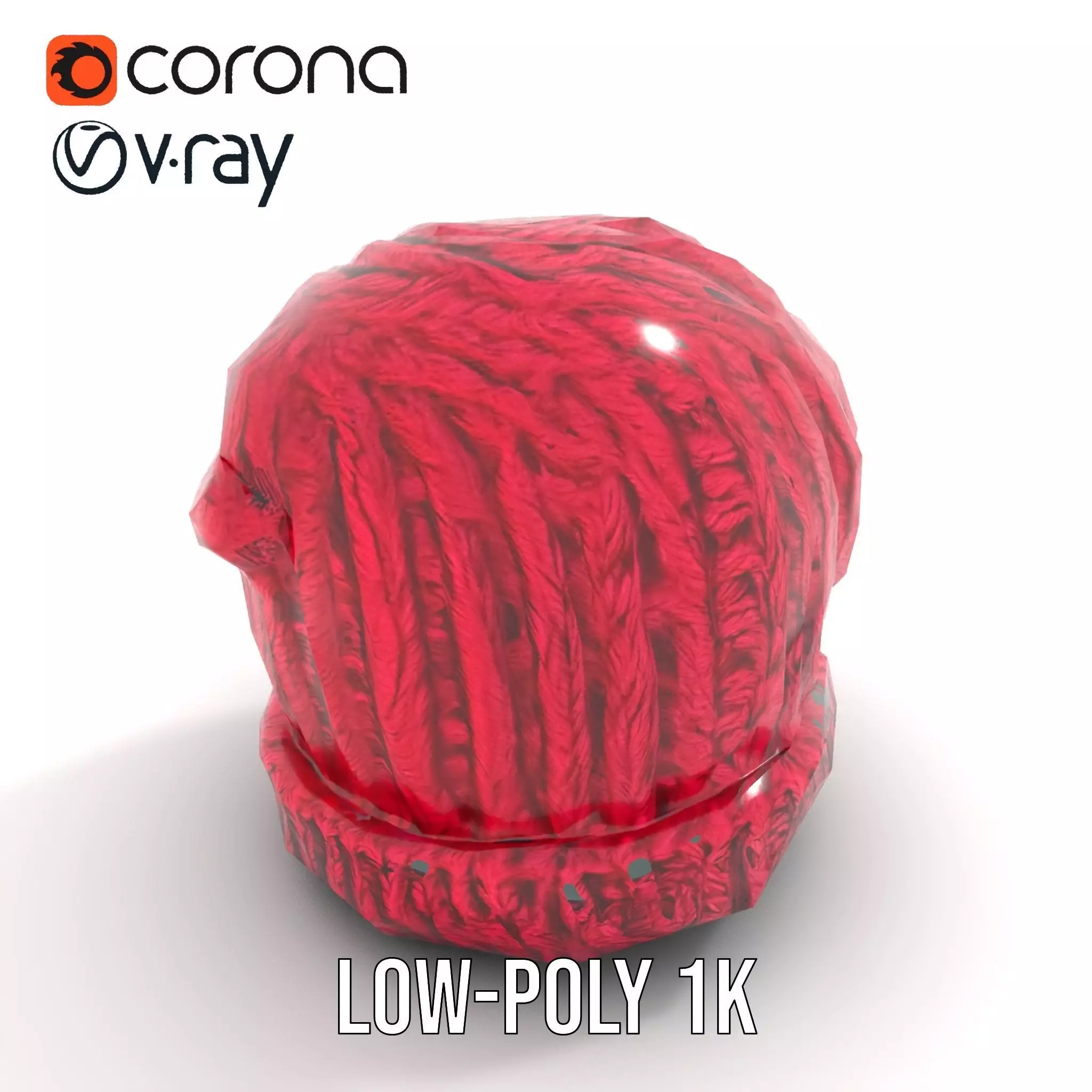 Vibrant Knit Beanie model pack Low-poly 3D model_7