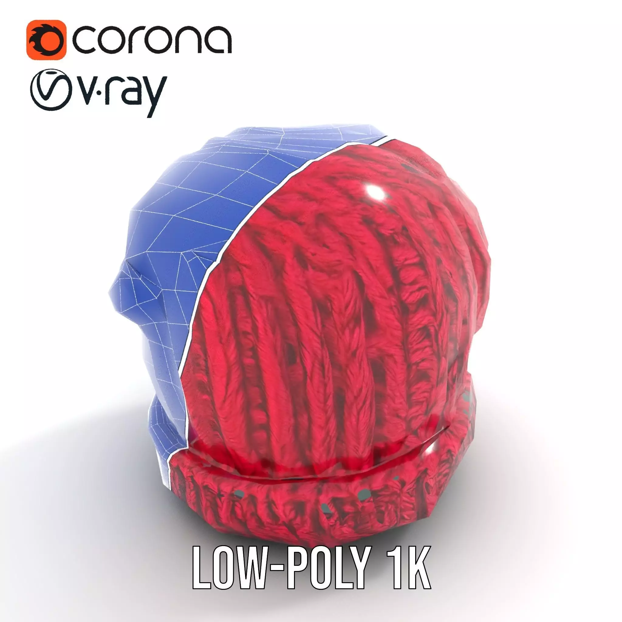 Vibrant Knit Beanie model pack Low-poly 3D model_12