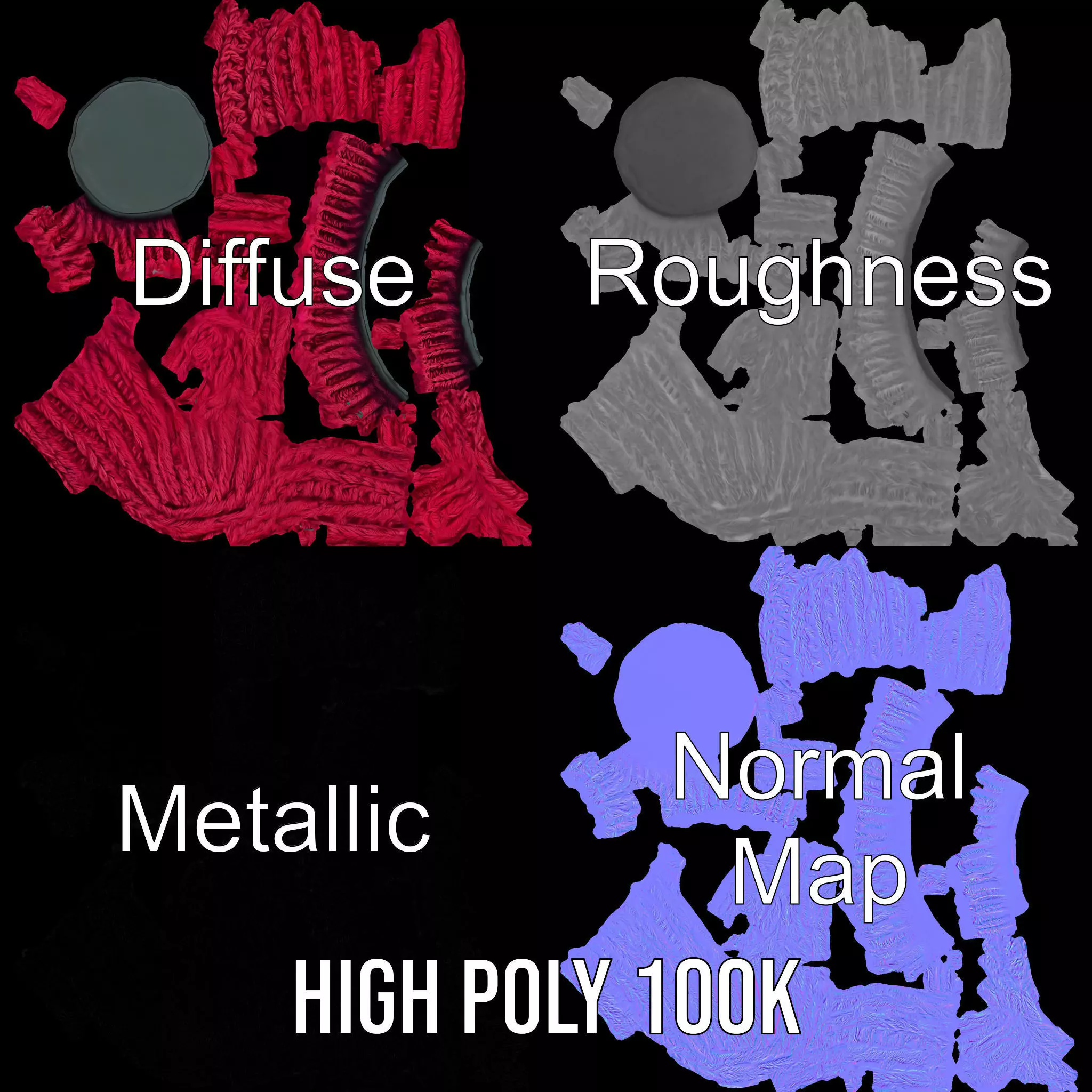 Vibrant Knit Beanie model pack Low-poly 3D model_3