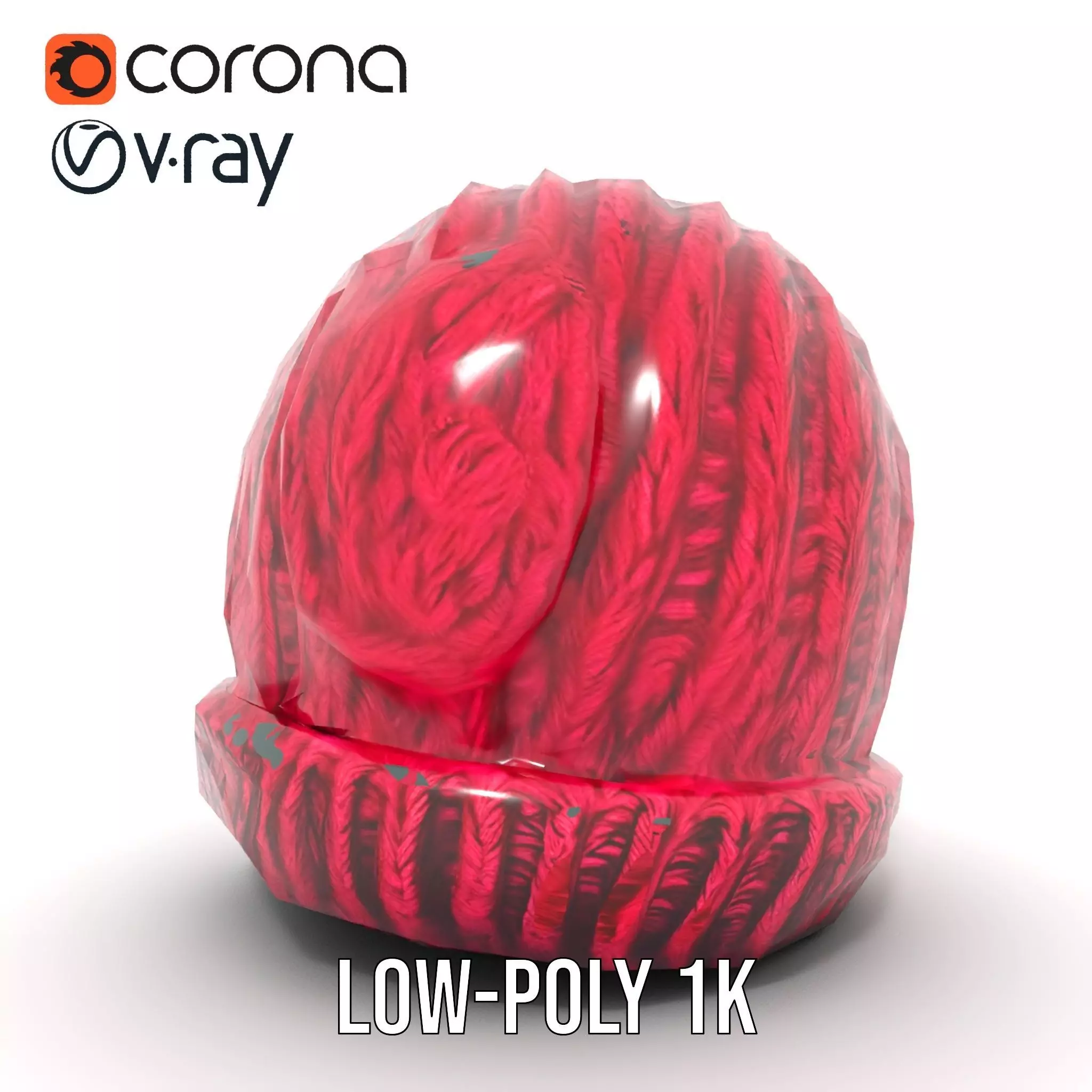 Vibrant Knit Beanie model pack Low-poly 3D model_22