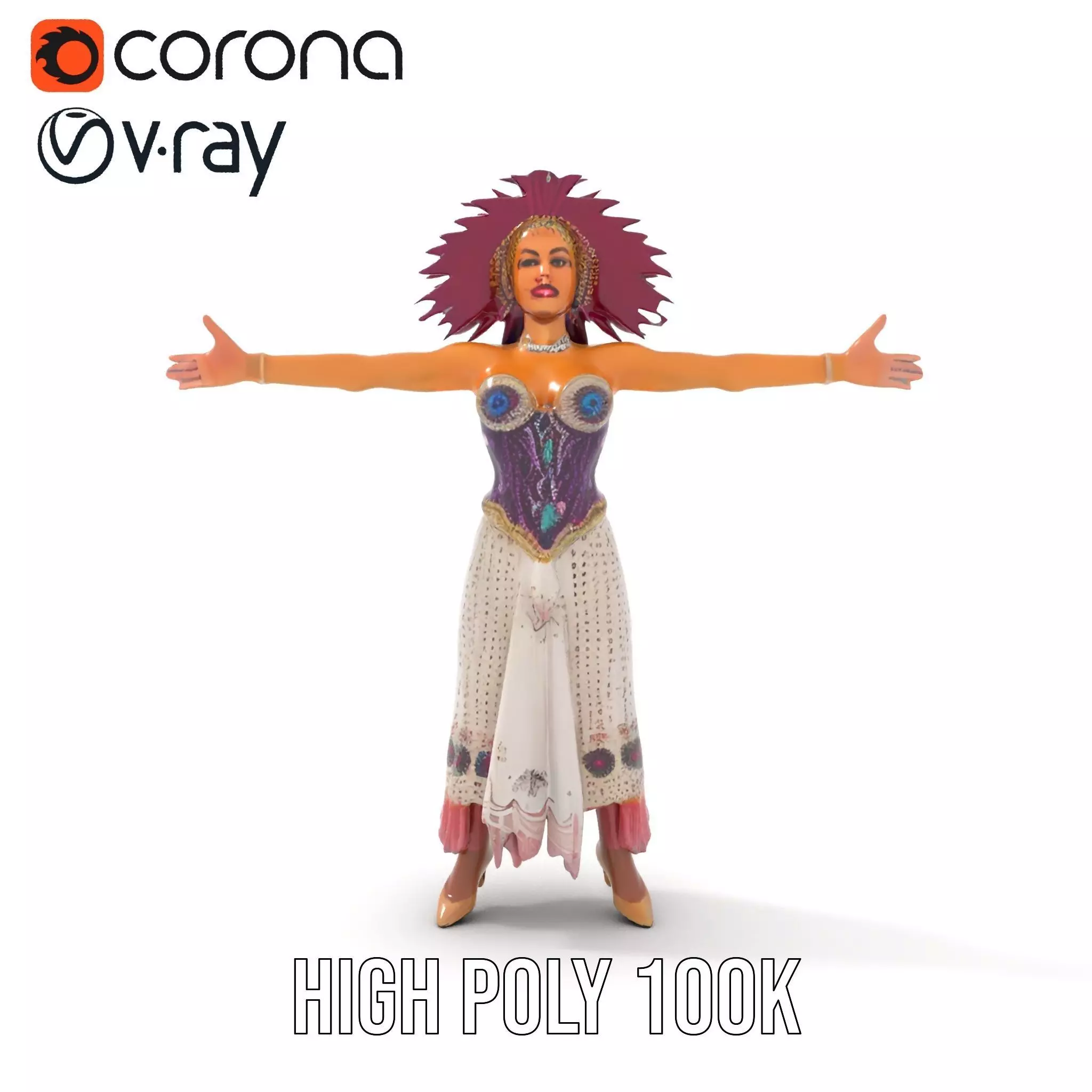 Regal Carnival Attire model pack Low-poly 3D model_15