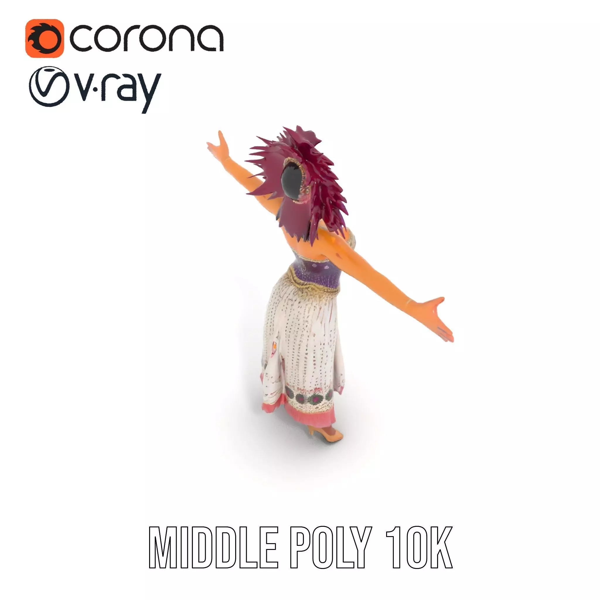 Regal Carnival Attire model pack Low-poly 3D model_11