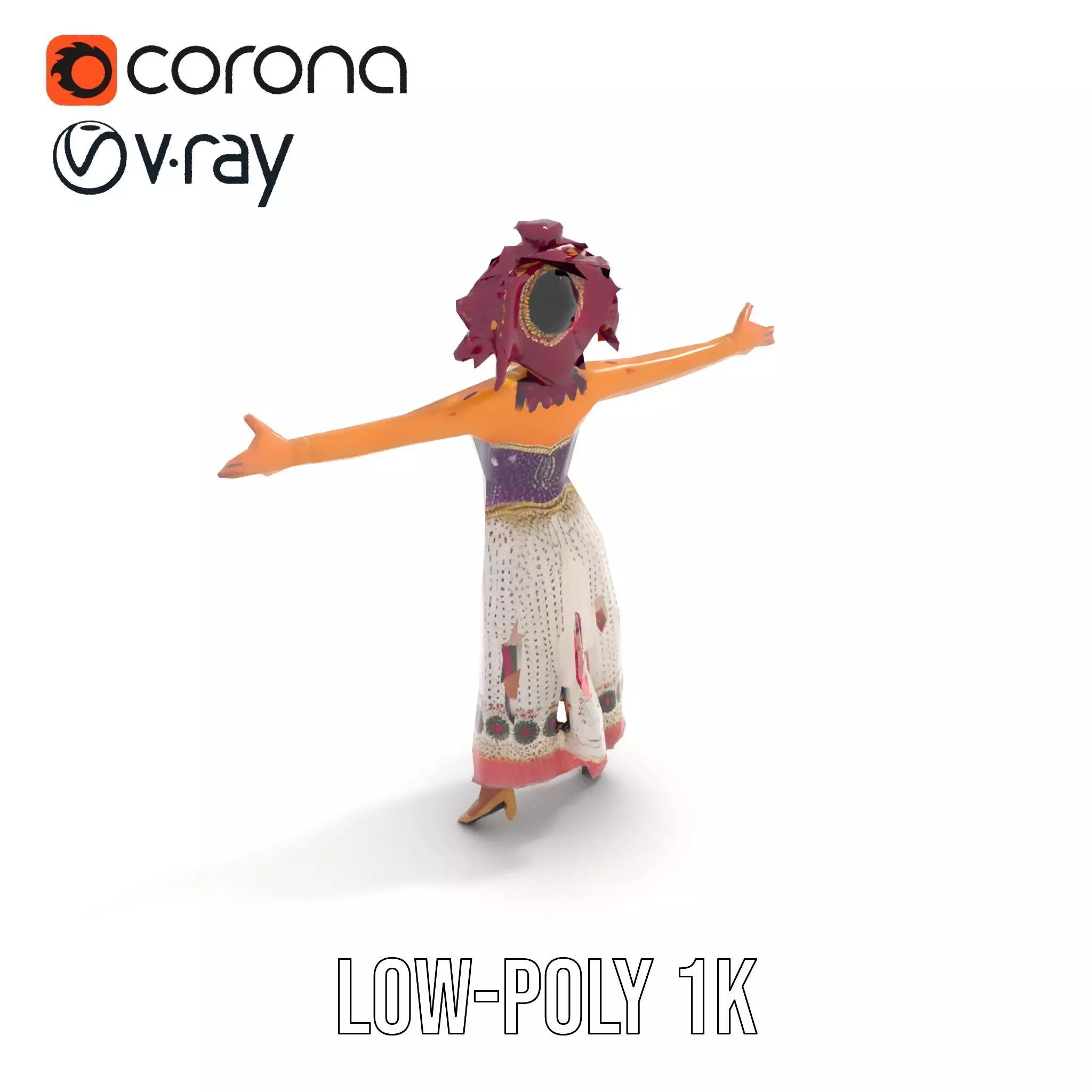 Regal Carnival Attire model pack Low-poly 3D model_9