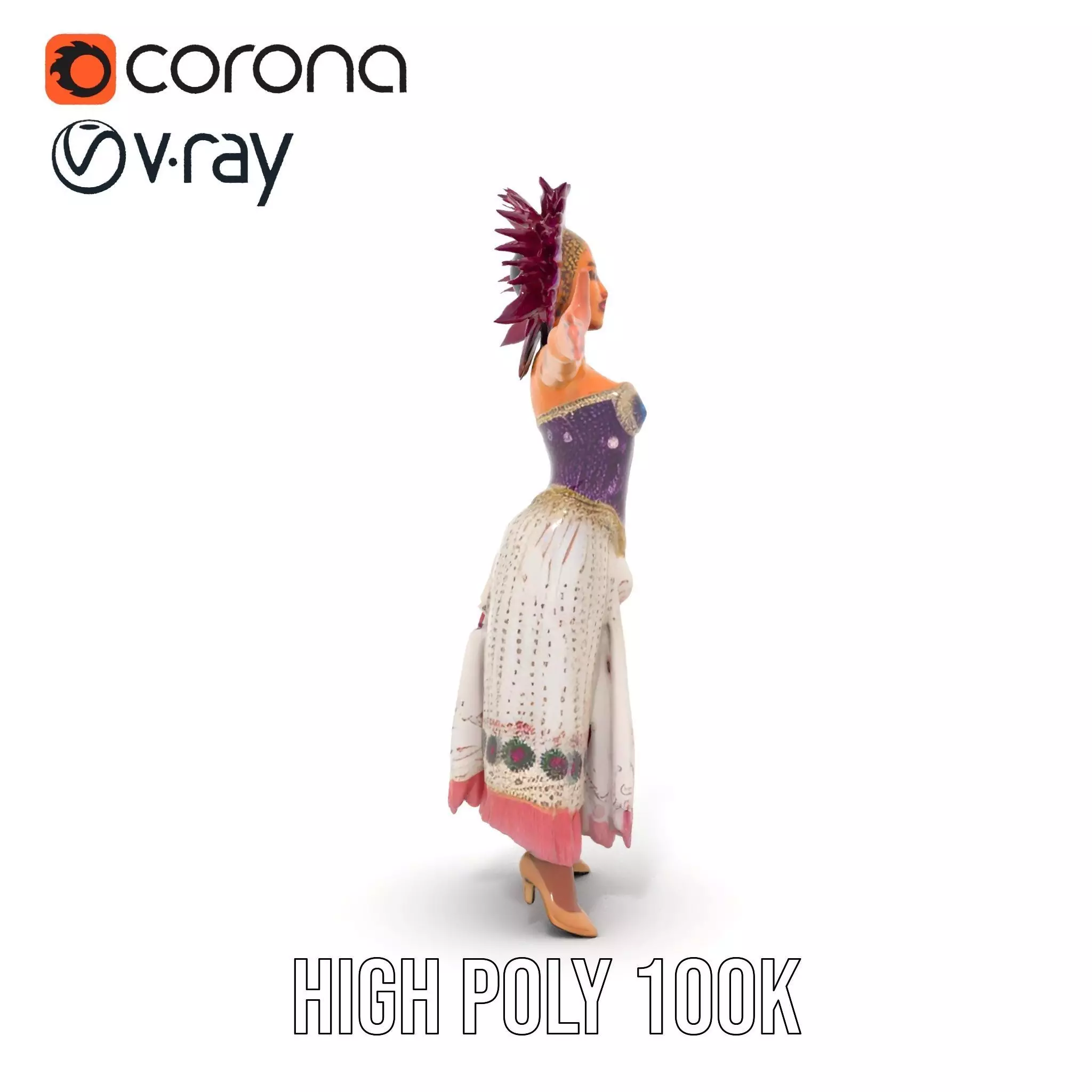 Regal Carnival Attire model pack Low-poly 3D model_26