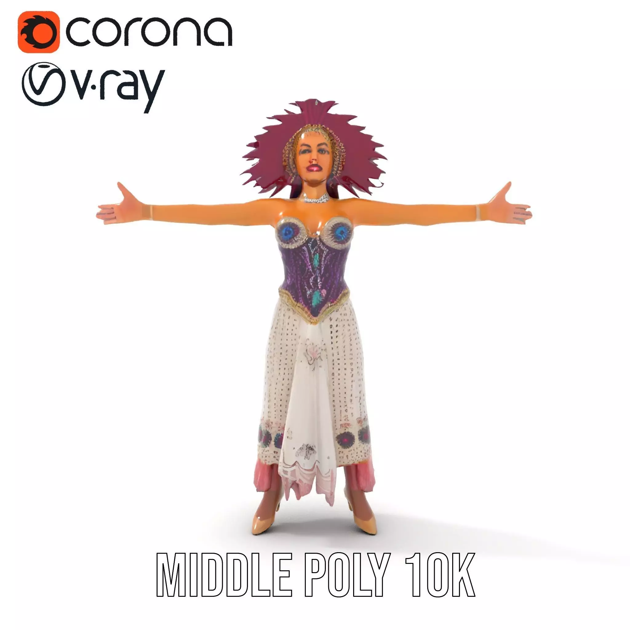 Regal Carnival Attire model pack Low-poly 3D model_24