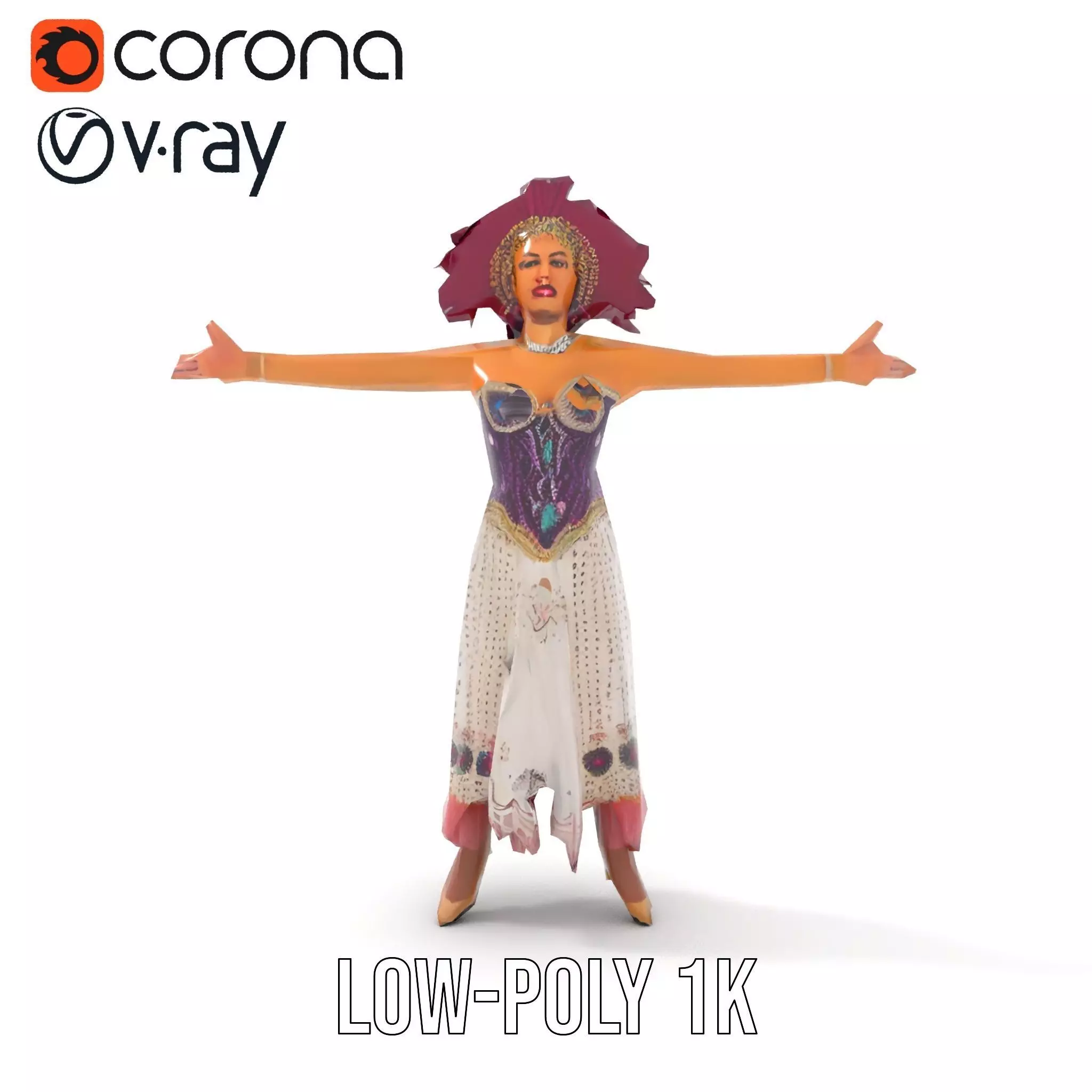 Regal Carnival Attire model pack Low-poly 3D model_23