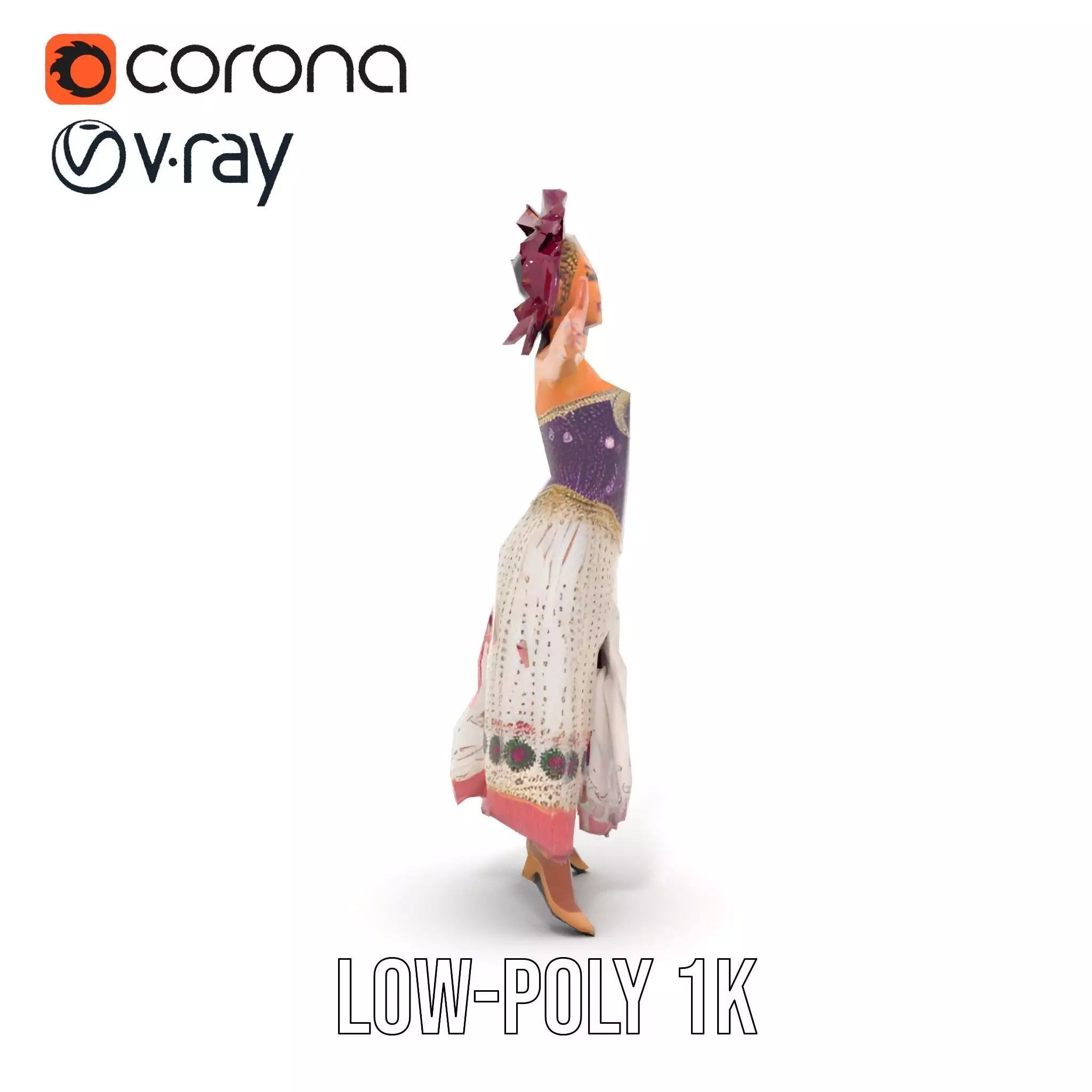 Regal Carnival Attire model pack Low-poly 3D model_12