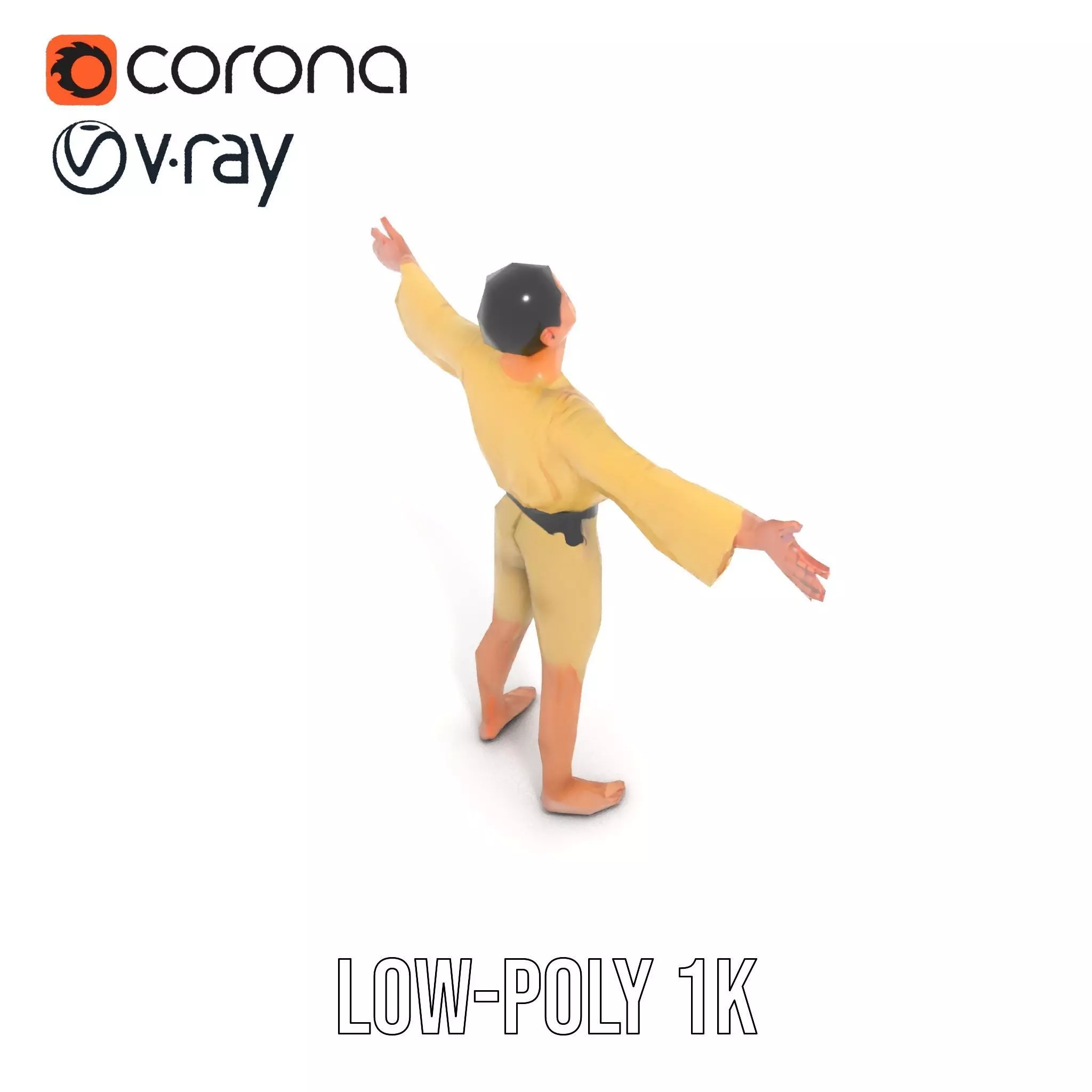 Karate Gi Enthusiast model pack Low-poly 3D model_9