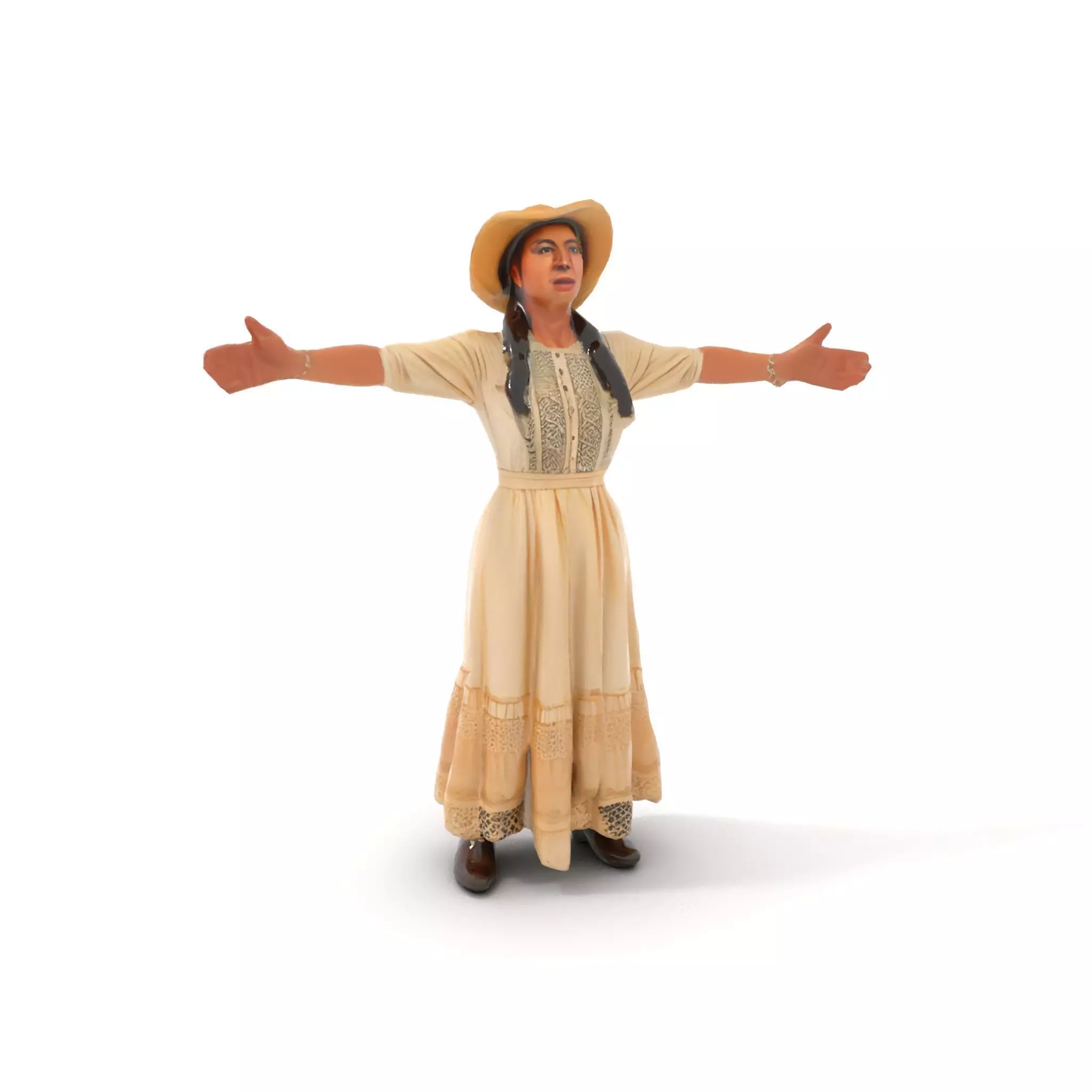 Vintage Lace Dress model pack Low-poly 3D model_13