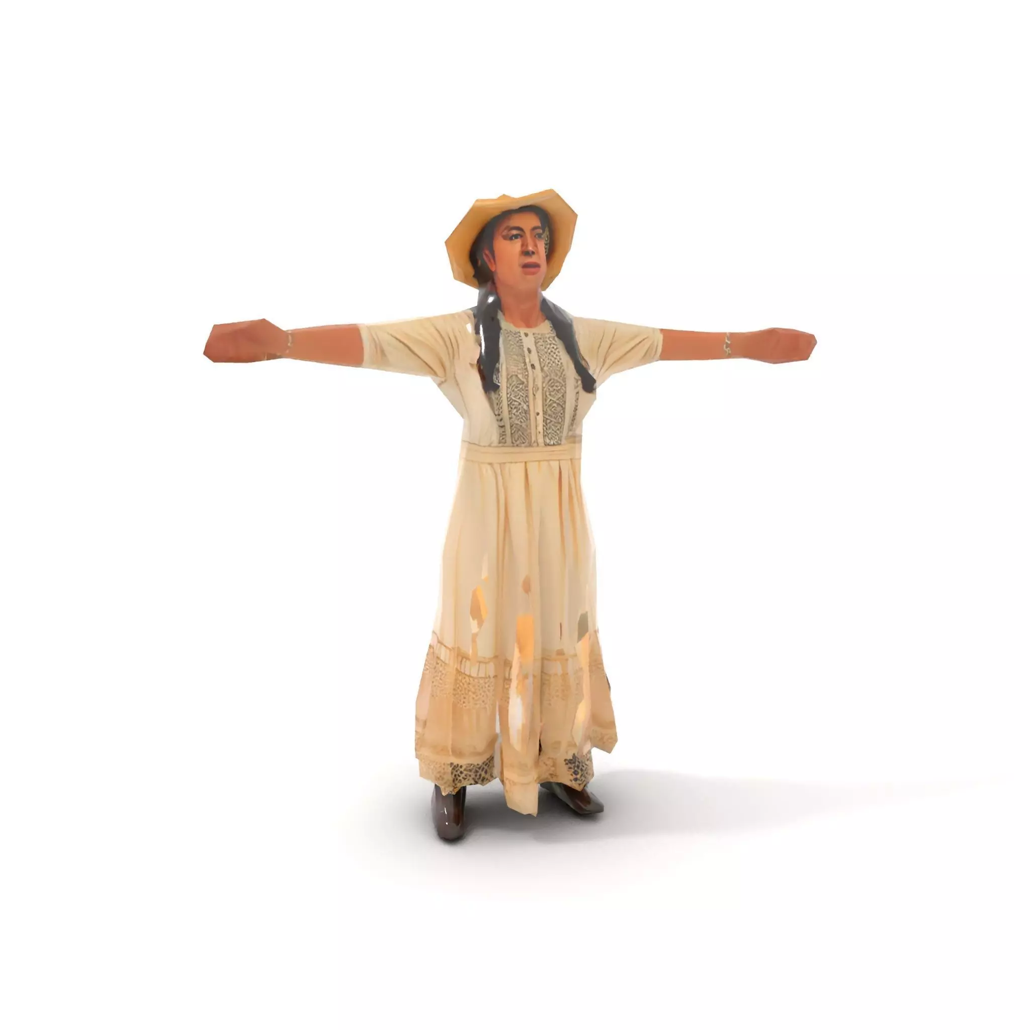 Vintage Lace Dress model pack Low-poly 3D model_7