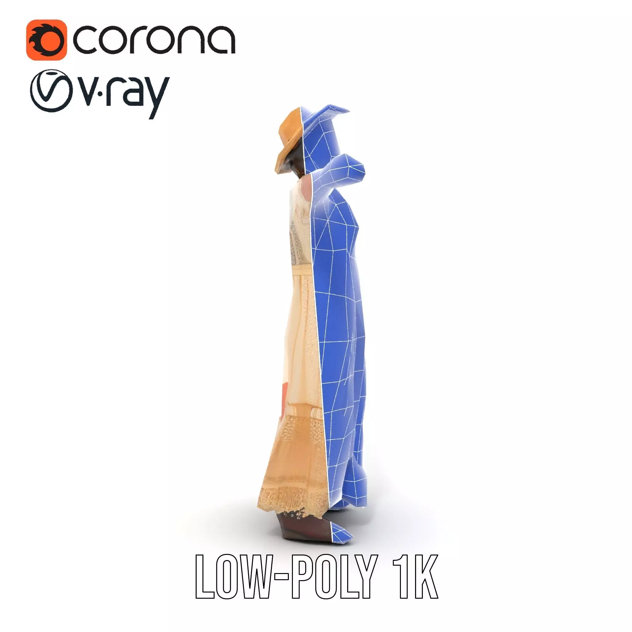 Vintage Lace Dress model pack Low-poly 3D model_27