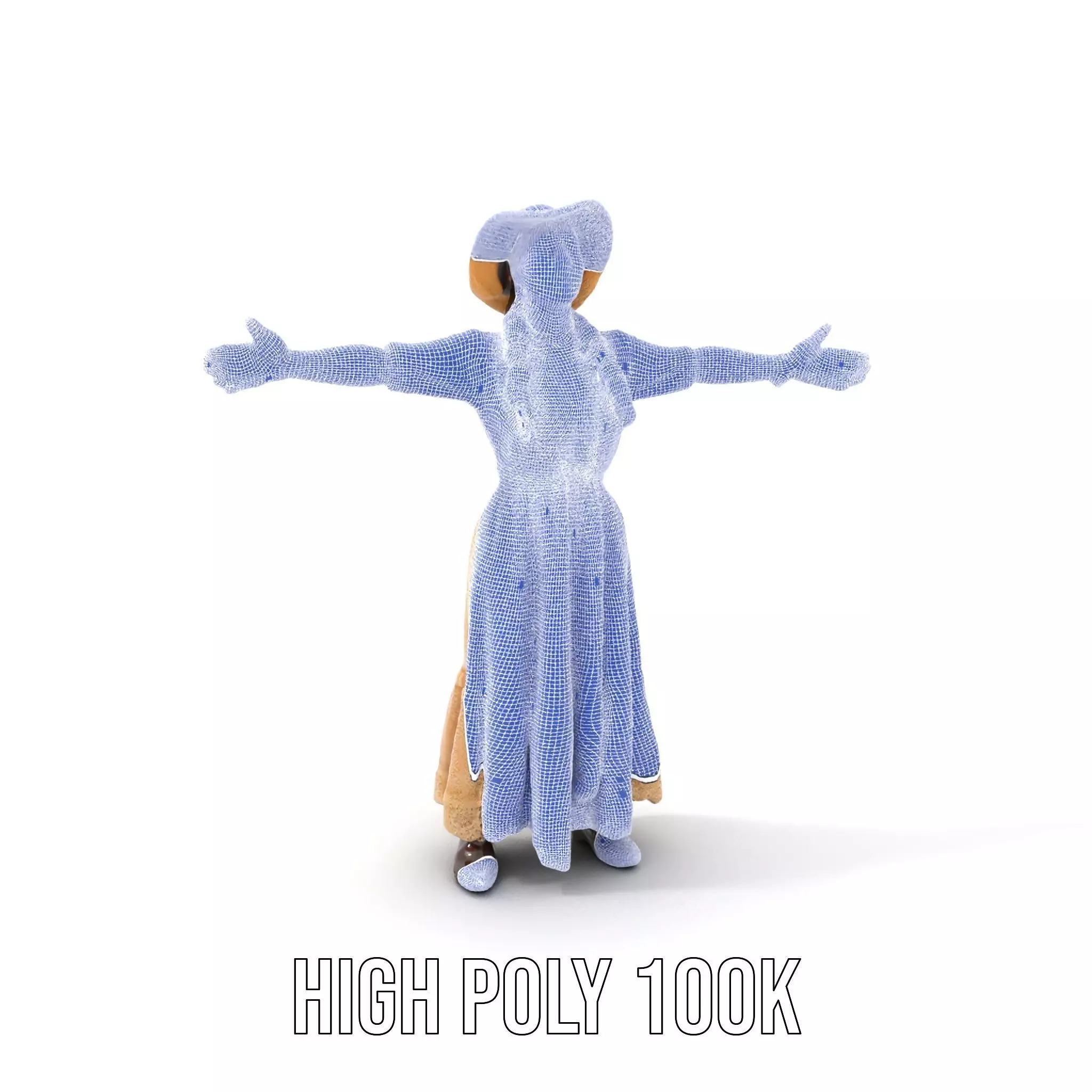 Vintage Lace Dress model pack Low-poly 3D model_4