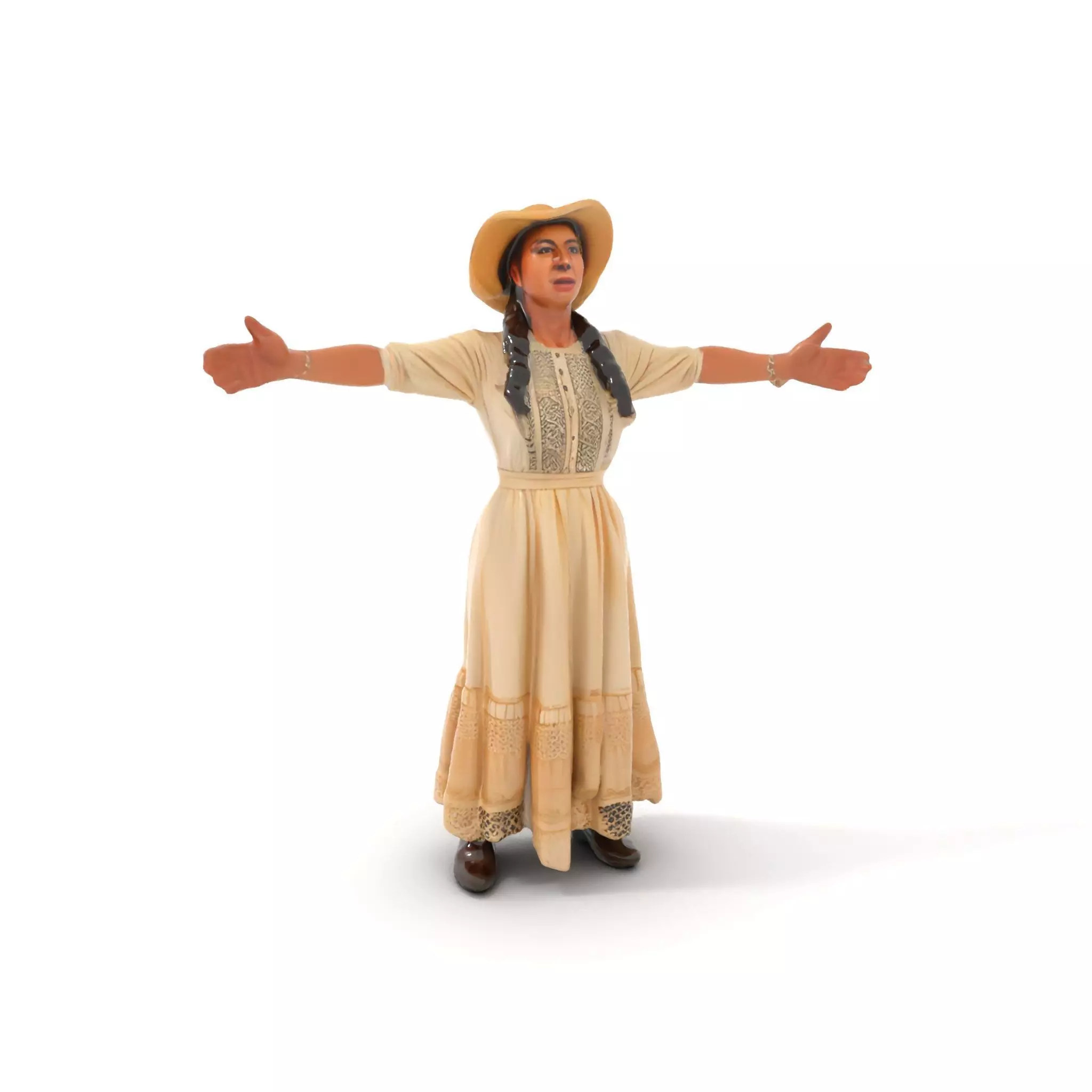 Vintage Lace Dress model pack Low-poly 3D model_0