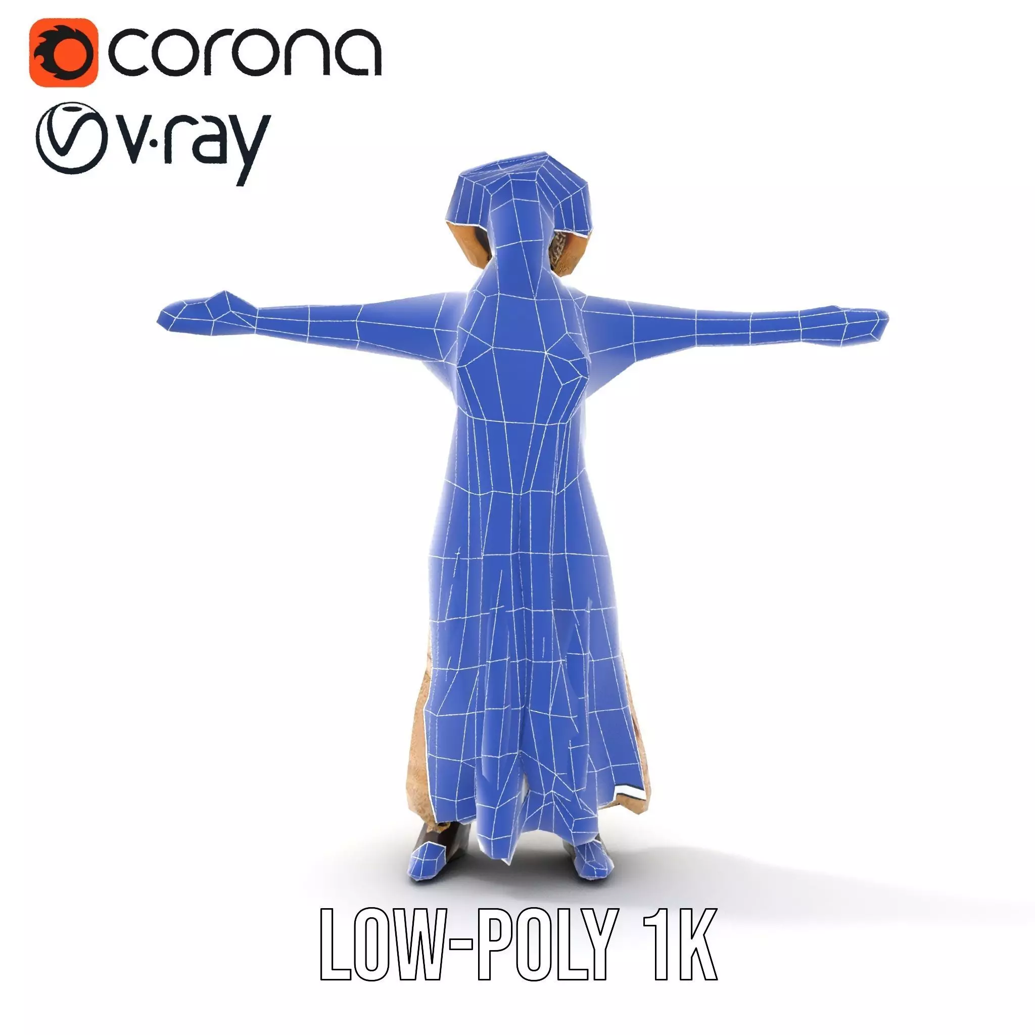 Vintage Lace Dress model pack Low-poly 3D model_16