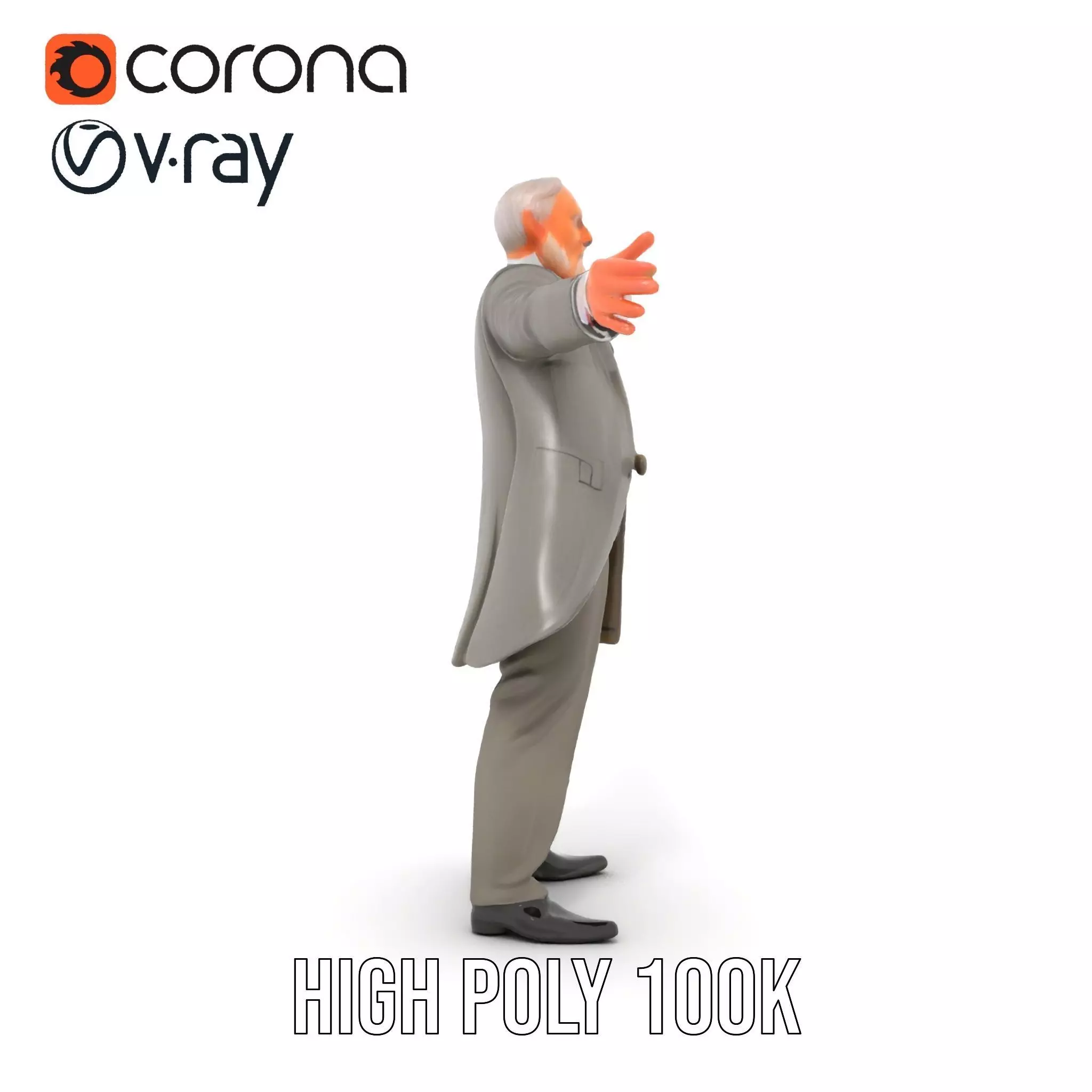 Classic Gray Suit model pack Low-poly 3D model_28