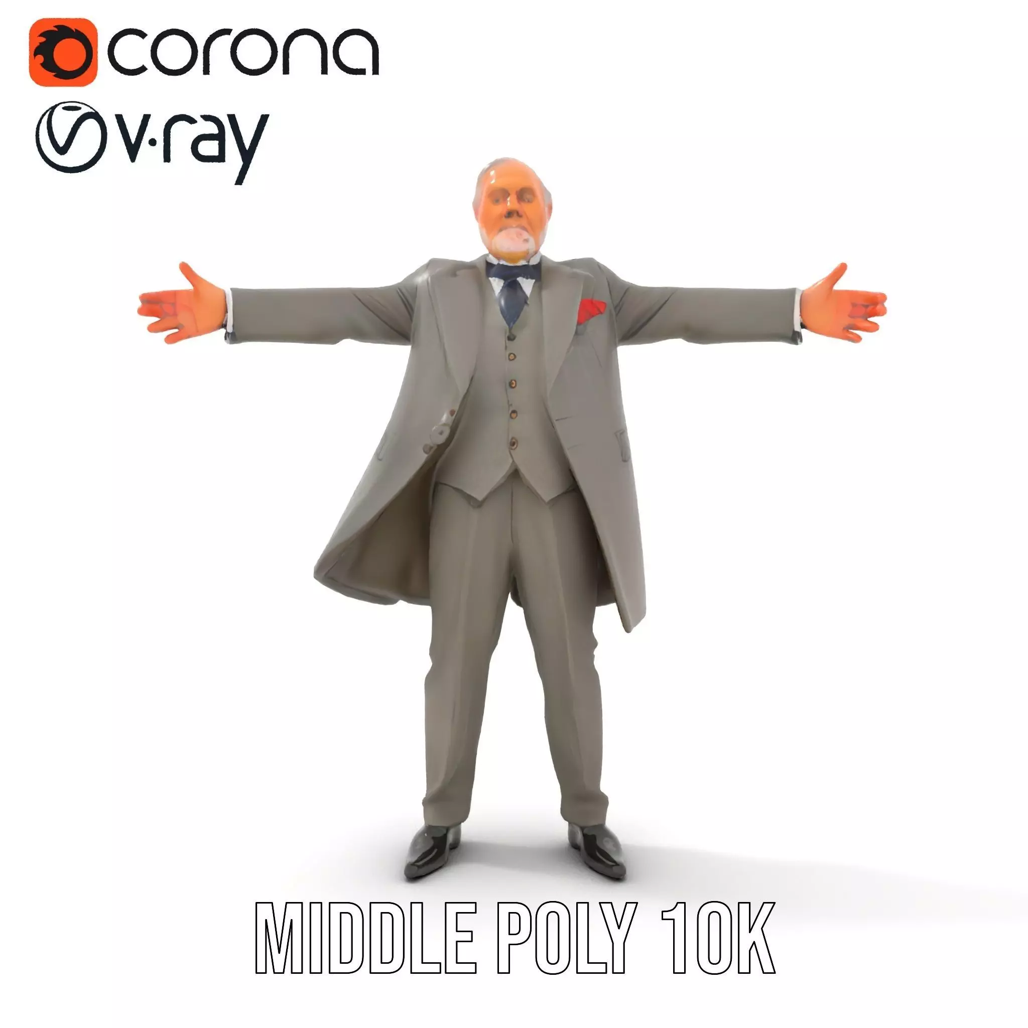 Classic Gray Suit model pack Low-poly 3D model_19