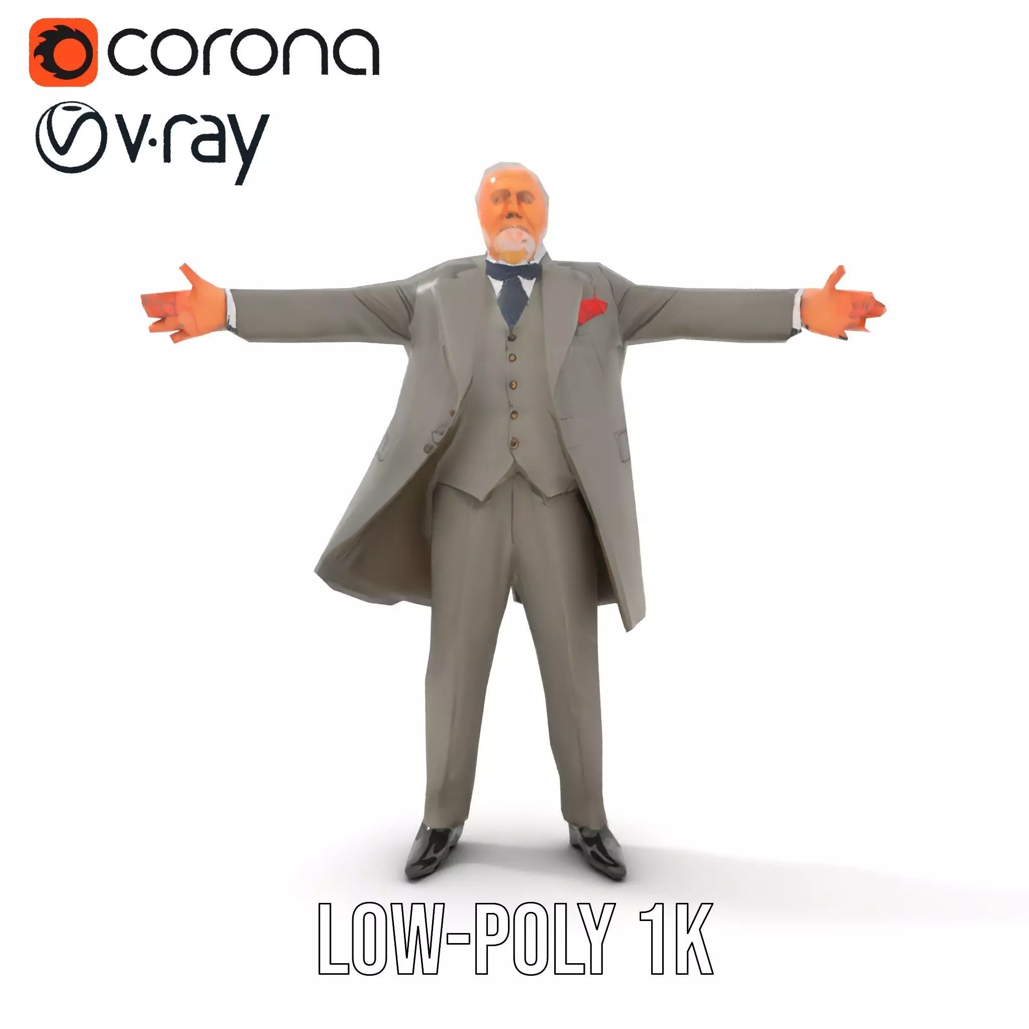 Classic Gray Suit model pack Low-poly 3D model_20