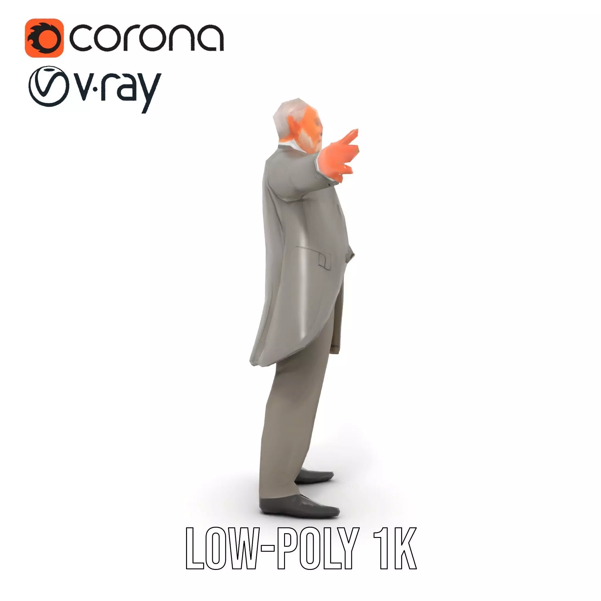 Classic Gray Suit model pack Low-poly 3D model_9
