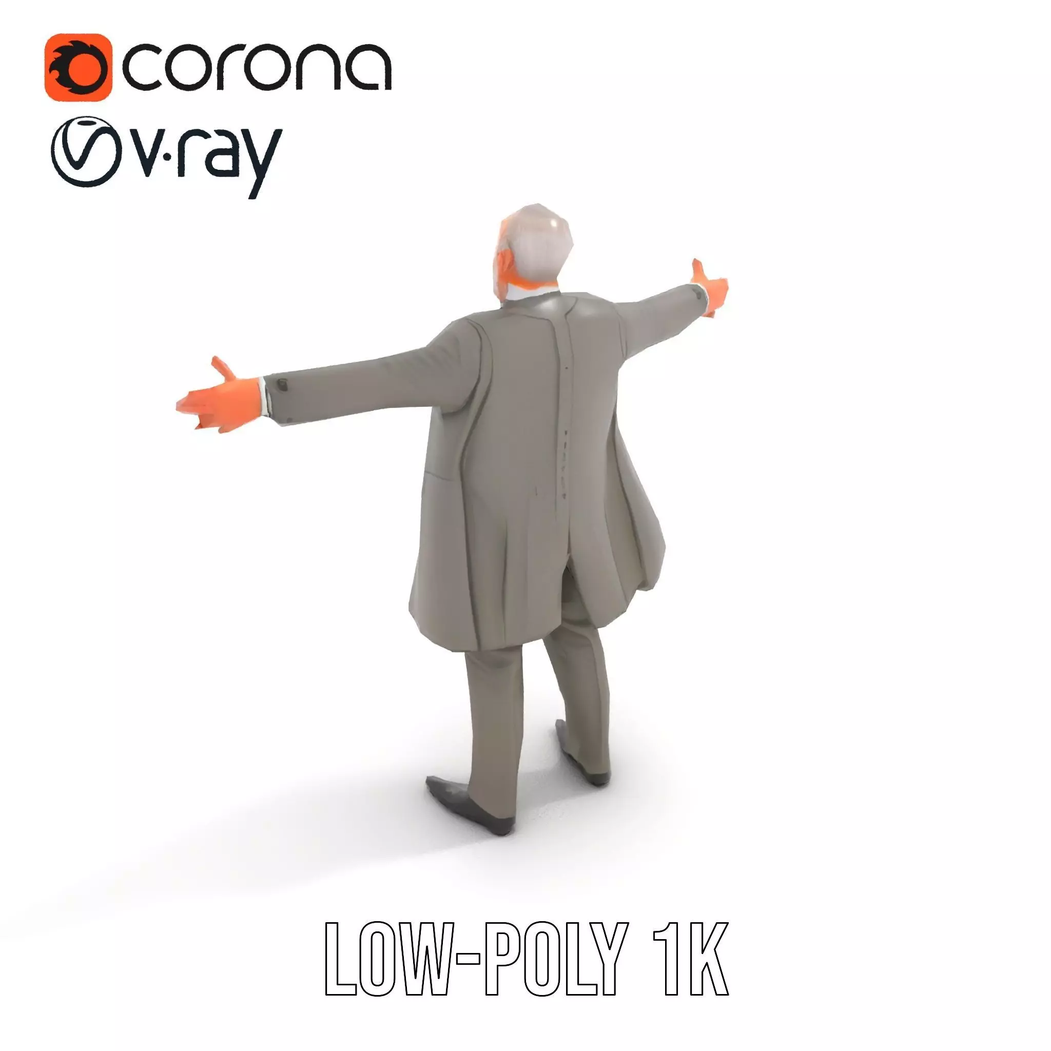 Classic Gray Suit model pack Low-poly 3D model_12